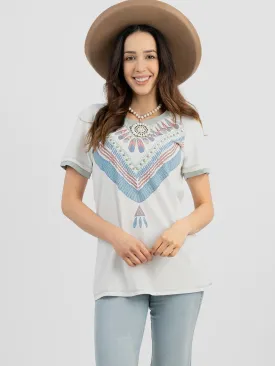 Delila Women Mineral Wash “Serape” Graphic Short Sleeve Tee DL-T016（Prepack 9 Pcs）