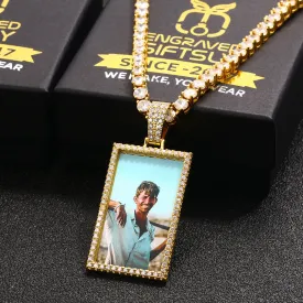 18K Gold Plated Picture Necklace-Personalized Photo Medallions Necklace For Men