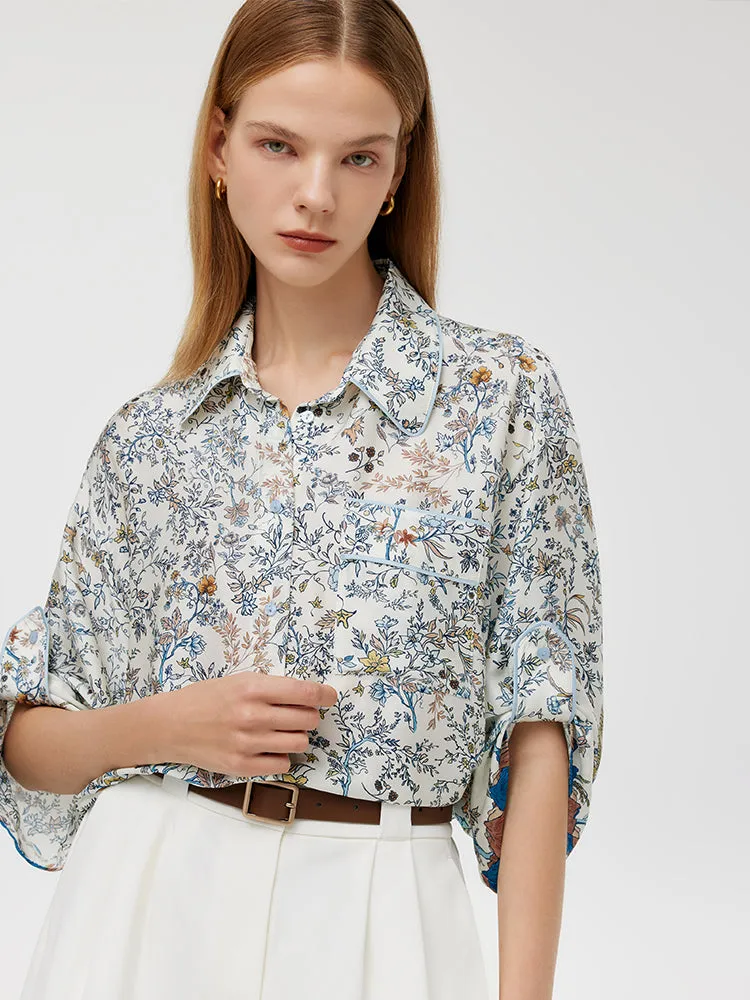 19 Momme Mulberry Silk Printed Women Shirt