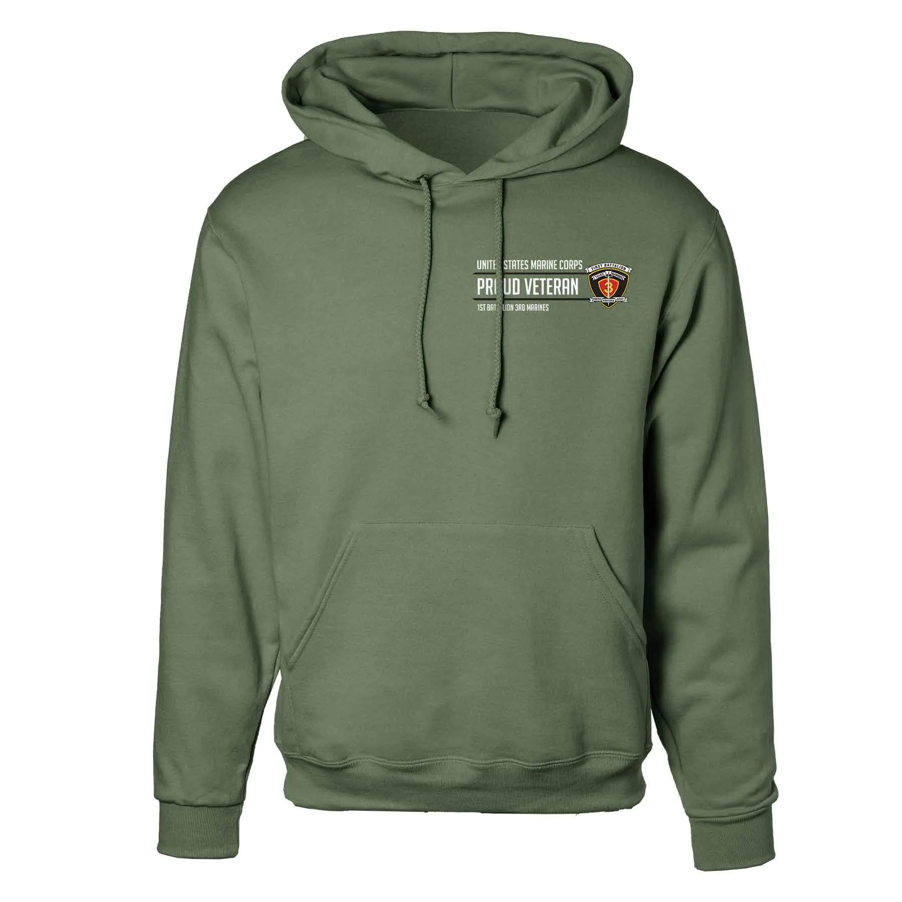 1st Battalion 3rd Marines Proud Veteran Hoodie