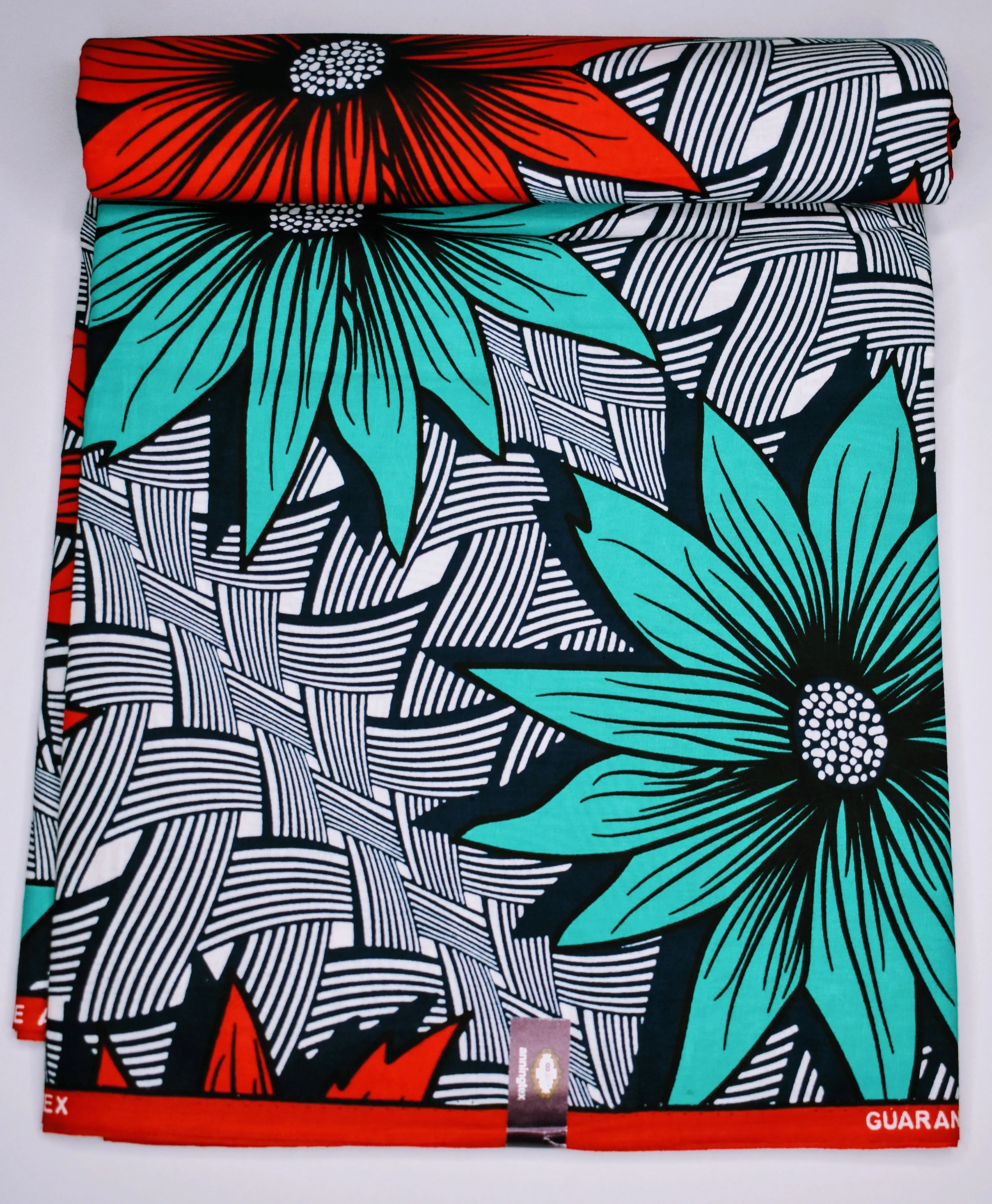 African Red and Turquoise Print   - CA204