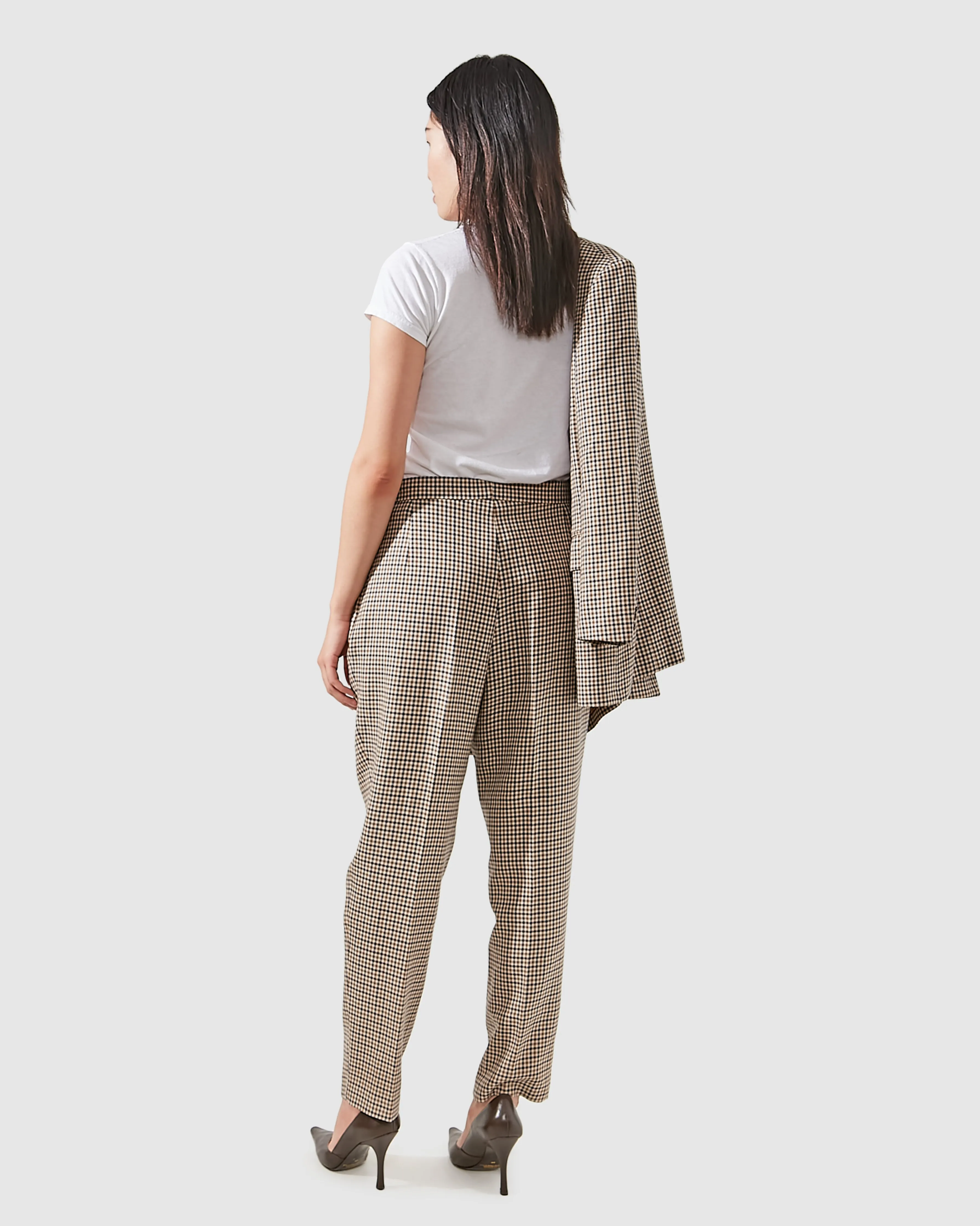 Aquascutum Beige Houndstooth Trousers - 8