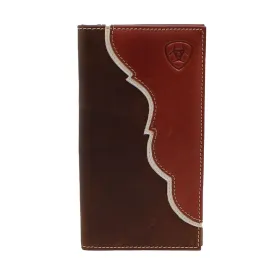 Ariat Men's Two Tone Shield Logo Tan Rodeo Wallet