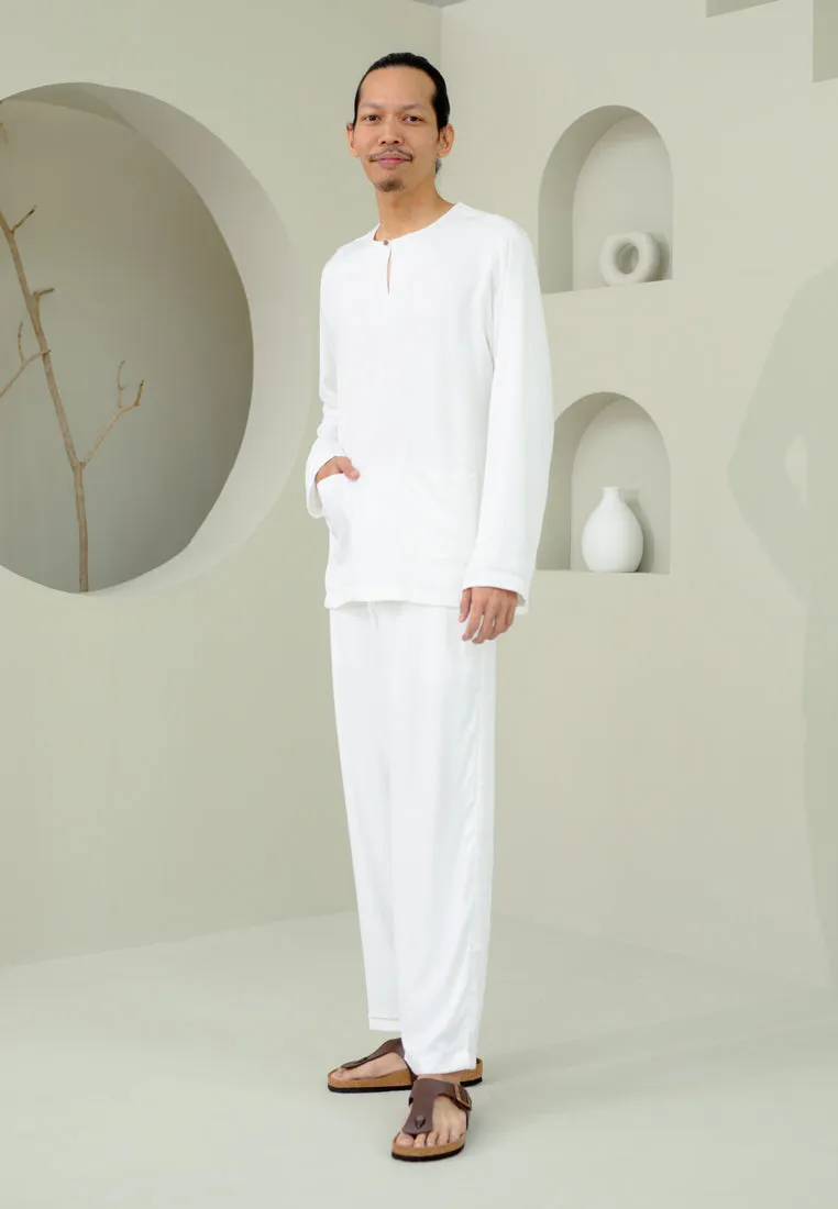 Baju Melayu Embun Men (White)