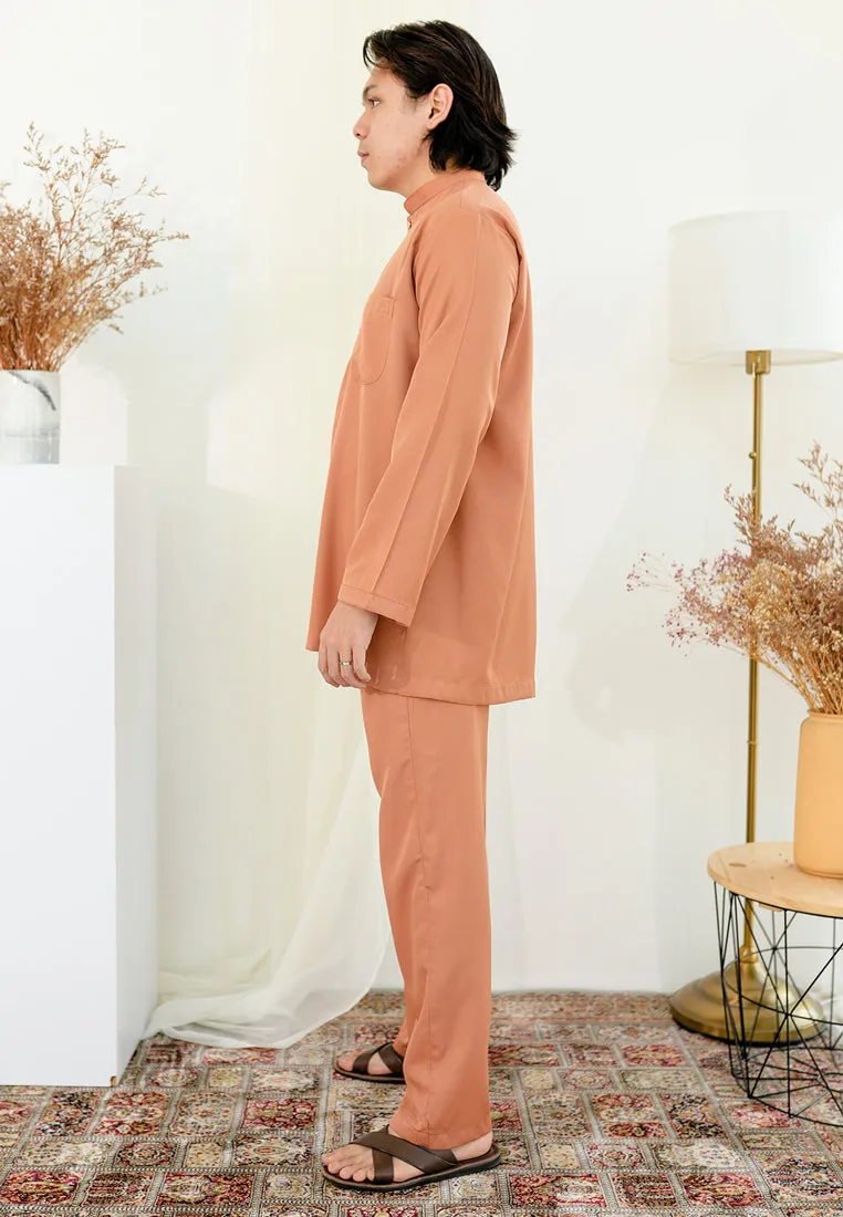 Baju Melayu Nia Men ( Melon Orange )