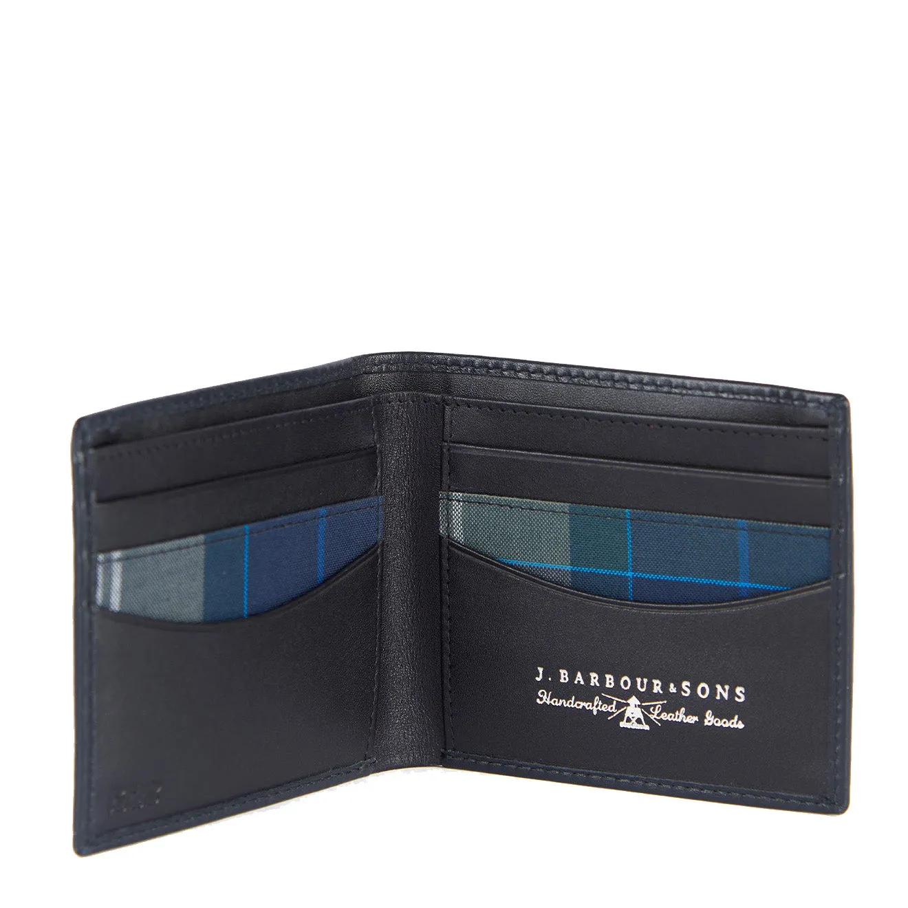 Barbour Colwell Leather Billfold Wallet Carbon