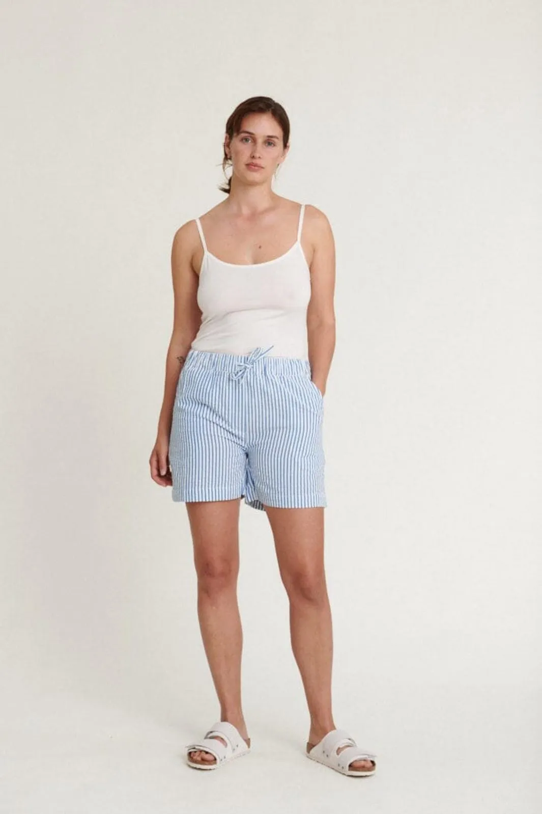 Basic Apparel - Harriet Shorts Gots - 566 Limoges/Bright White