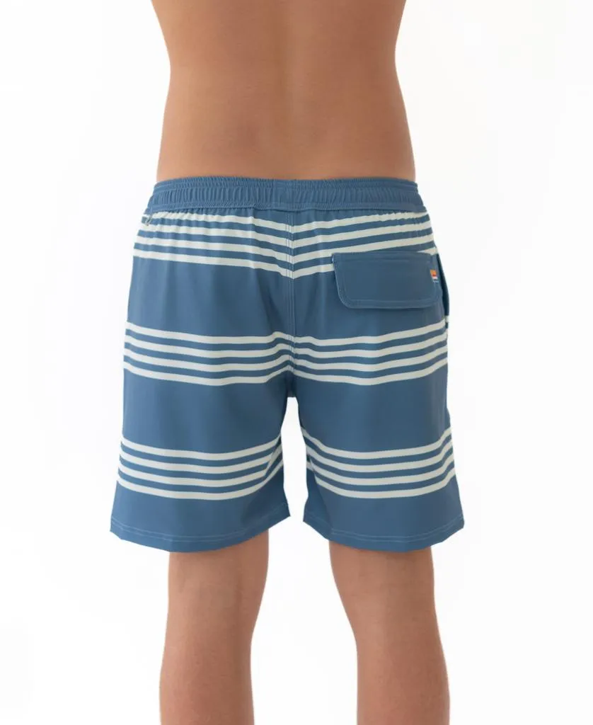 Beach Boy Elastic Boardie | Dusty Blue