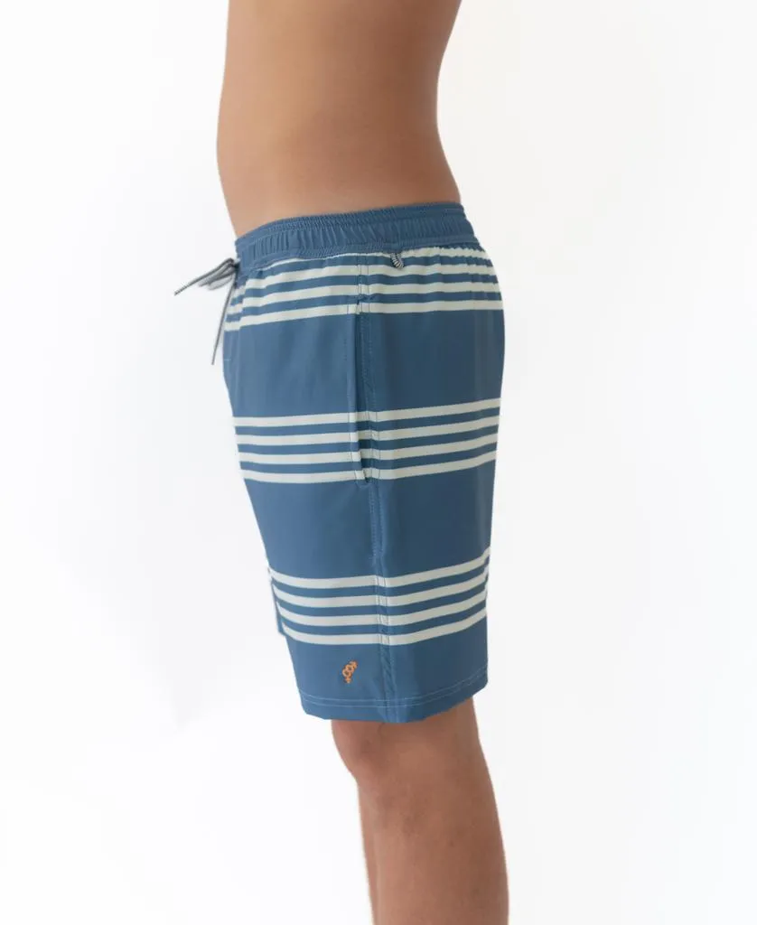 Beach Boy Elastic Boardie | Dusty Blue