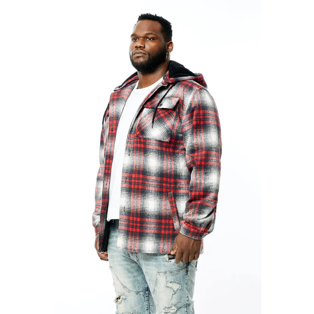 Big and Tall Flannel Shacket - Red