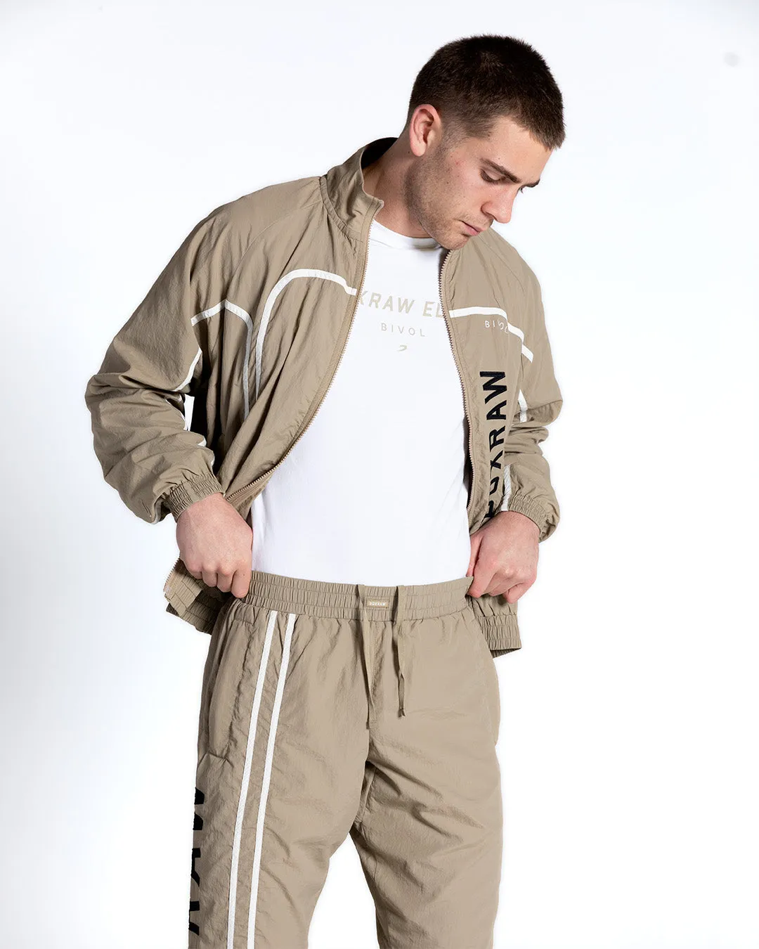 Bivol x BOXRAW Track Bottoms - Taupe Beige