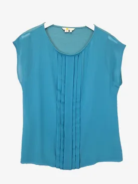 Boden Aqua Soft Pleated Top Size 12