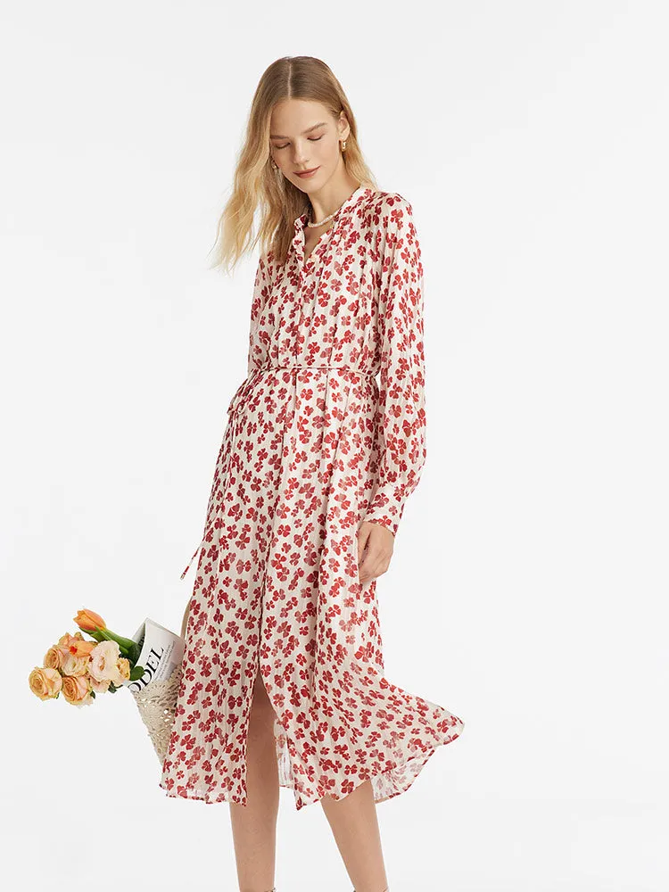 Bowknot Printed Women Midi Dress