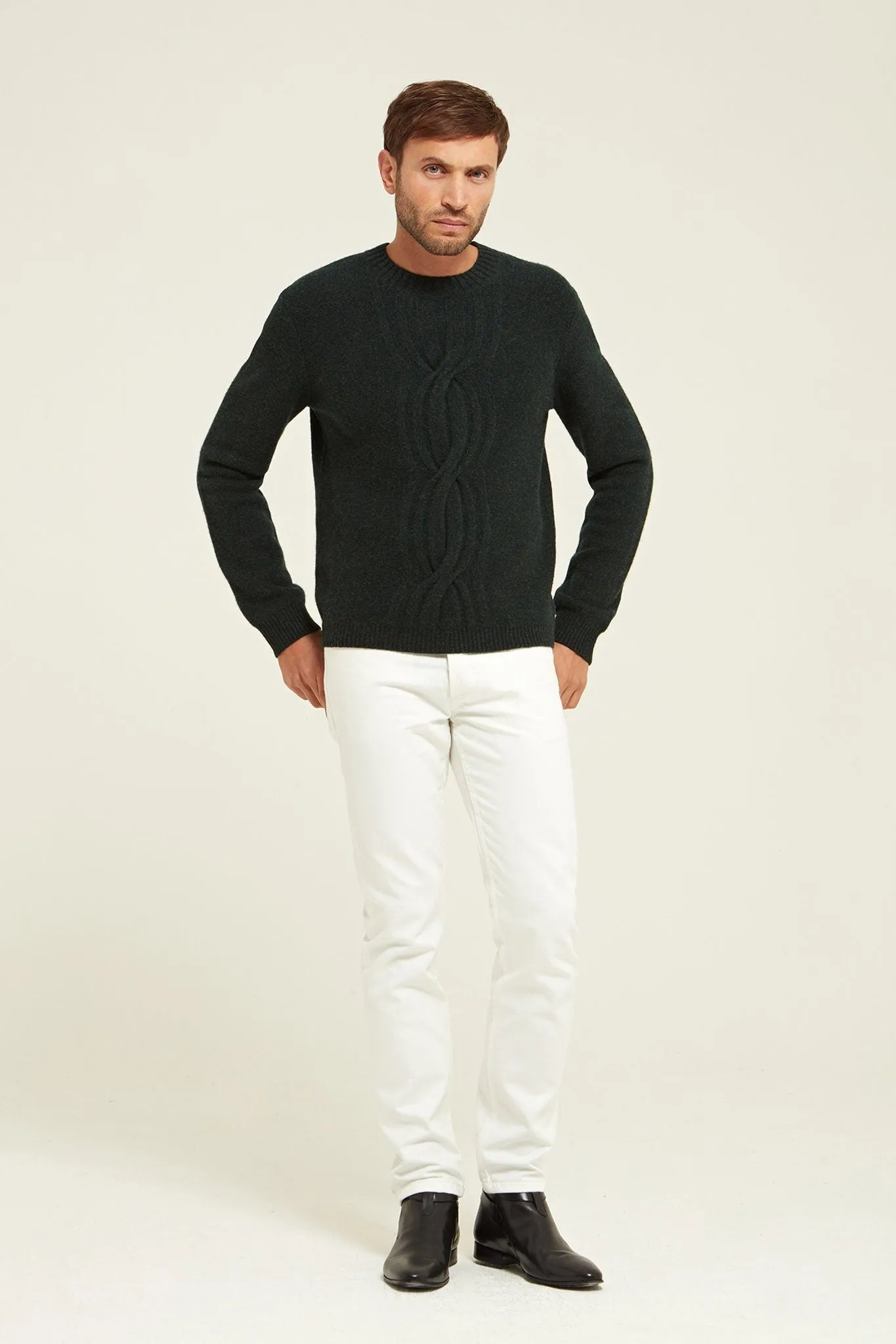 Cable Knit Merino Wool Sweater