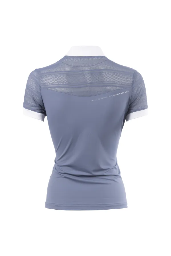 CAVALLO LADIES COMPETION SHIRT STAND-UP COLLAR FATOU (MIDNIGHT-BLUE)