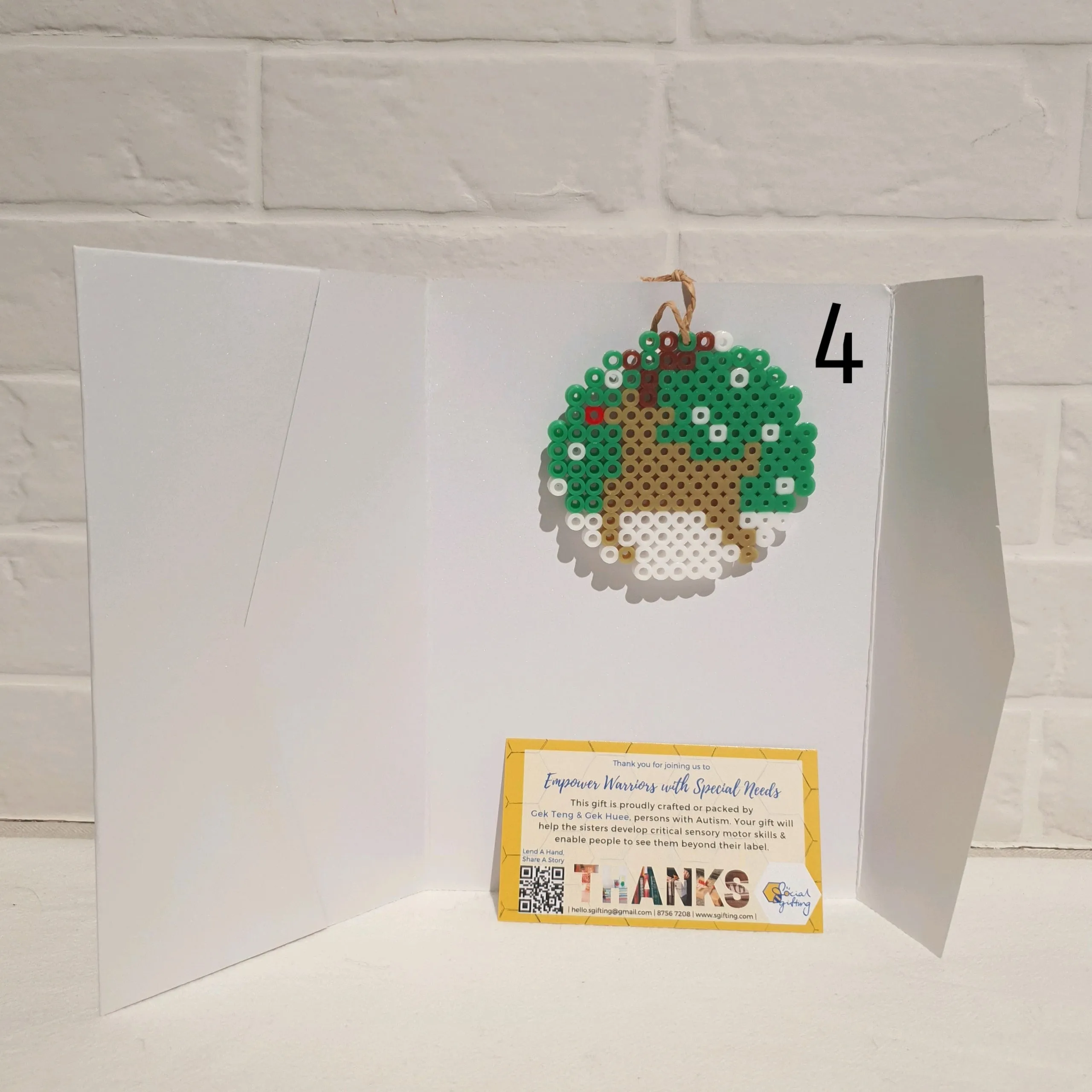 Christmas Card with Hama Beads Ornament