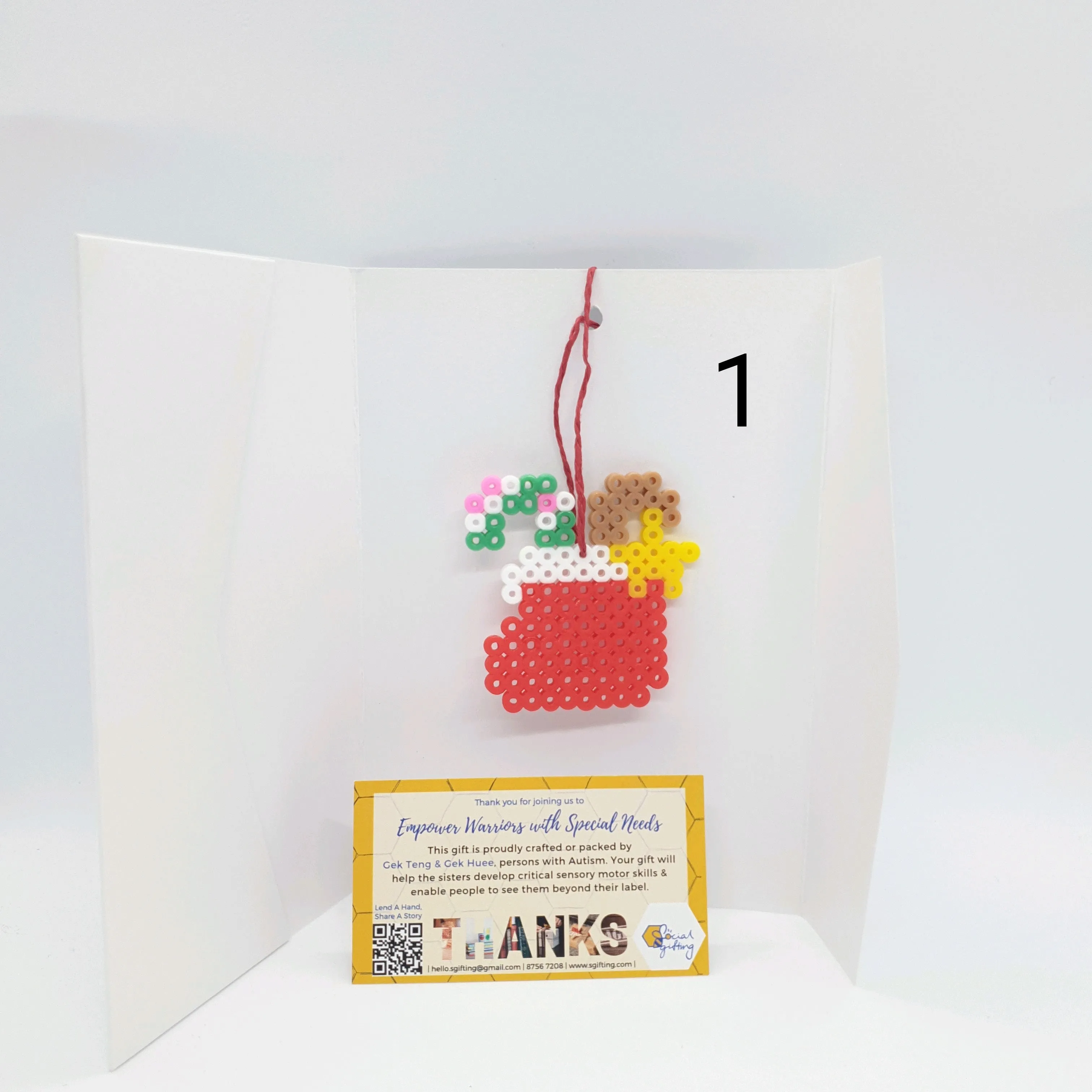 Christmas Card with Hama Beads Ornament