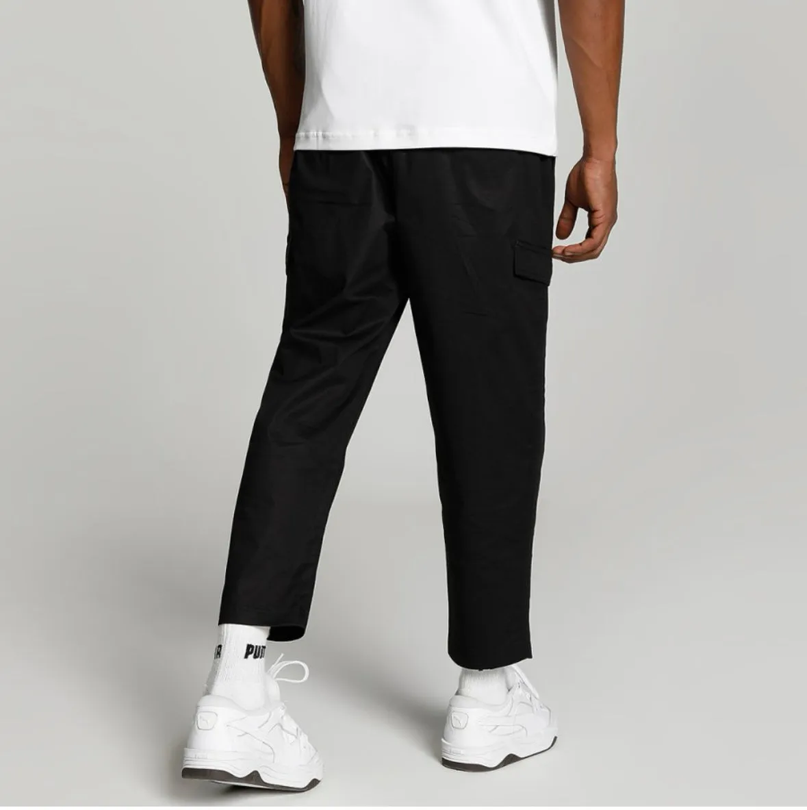 Classics  woven Pants Men Solid Black Track Pants-535605 01