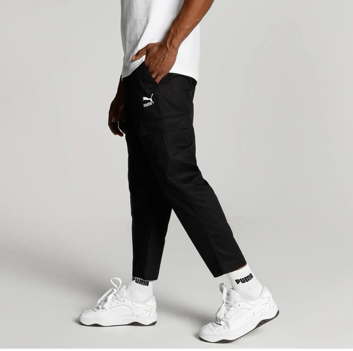 Classics  woven Pants Men Solid Black Track Pants-535605 01