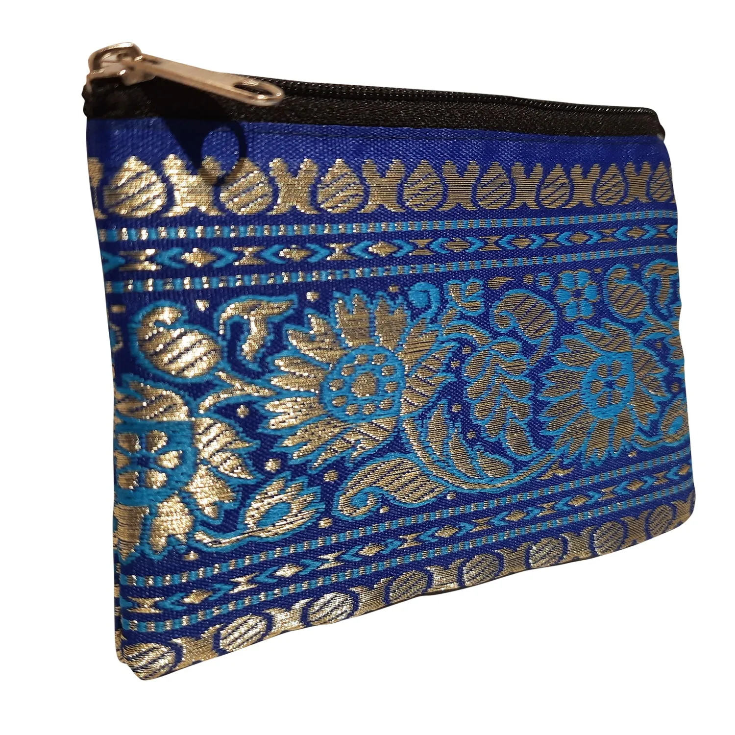 Coin Pouch with Brocade Border