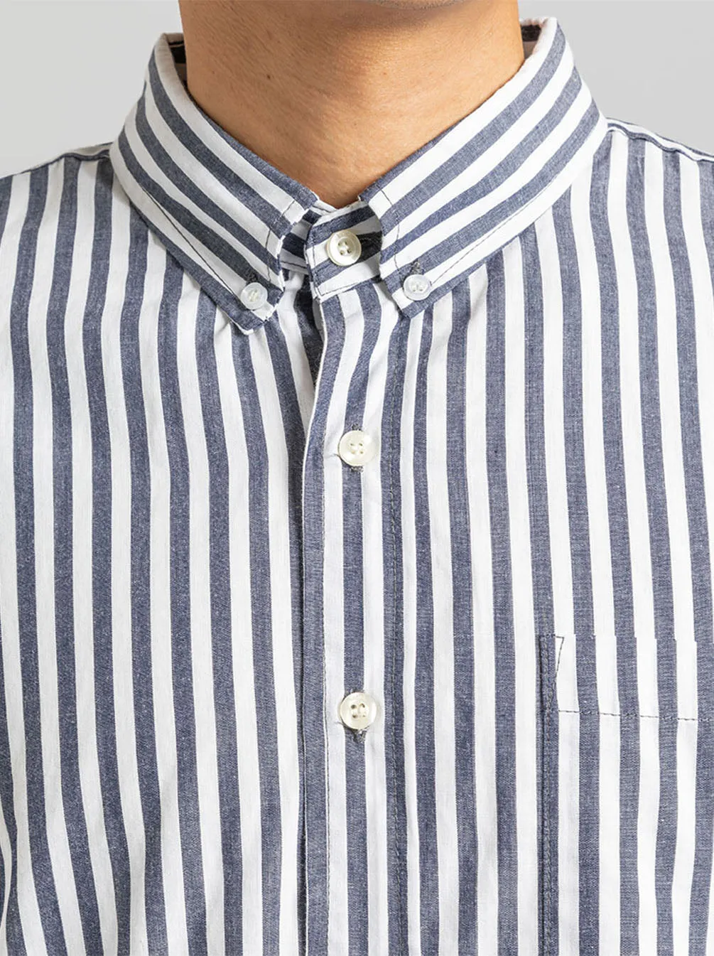 DAVIN LONG SLEEVE SHIRT NAVY STRIPE