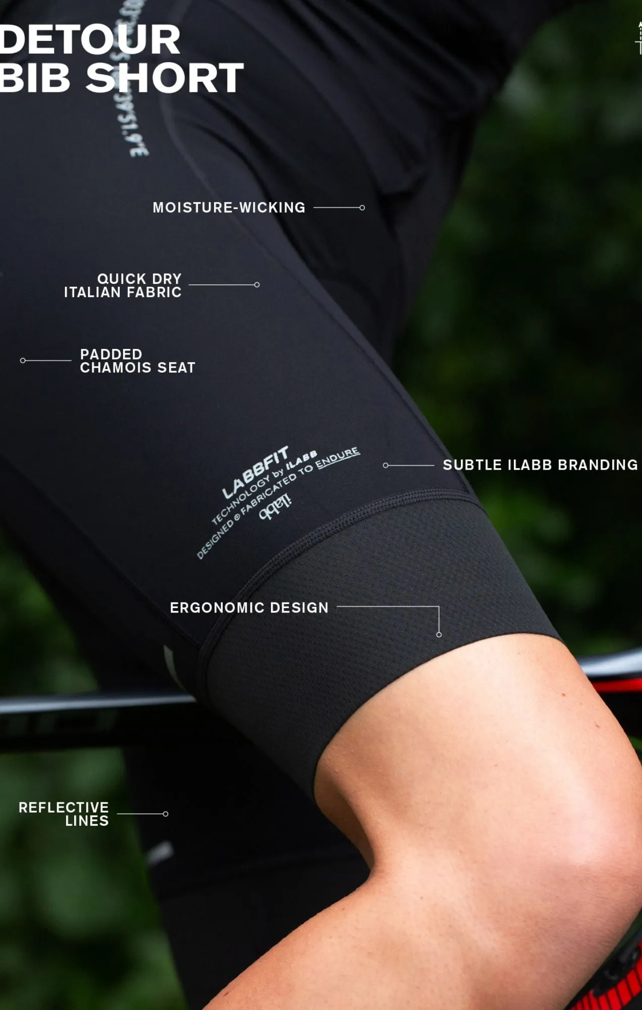 Detour Bib Short - Women's BLACK