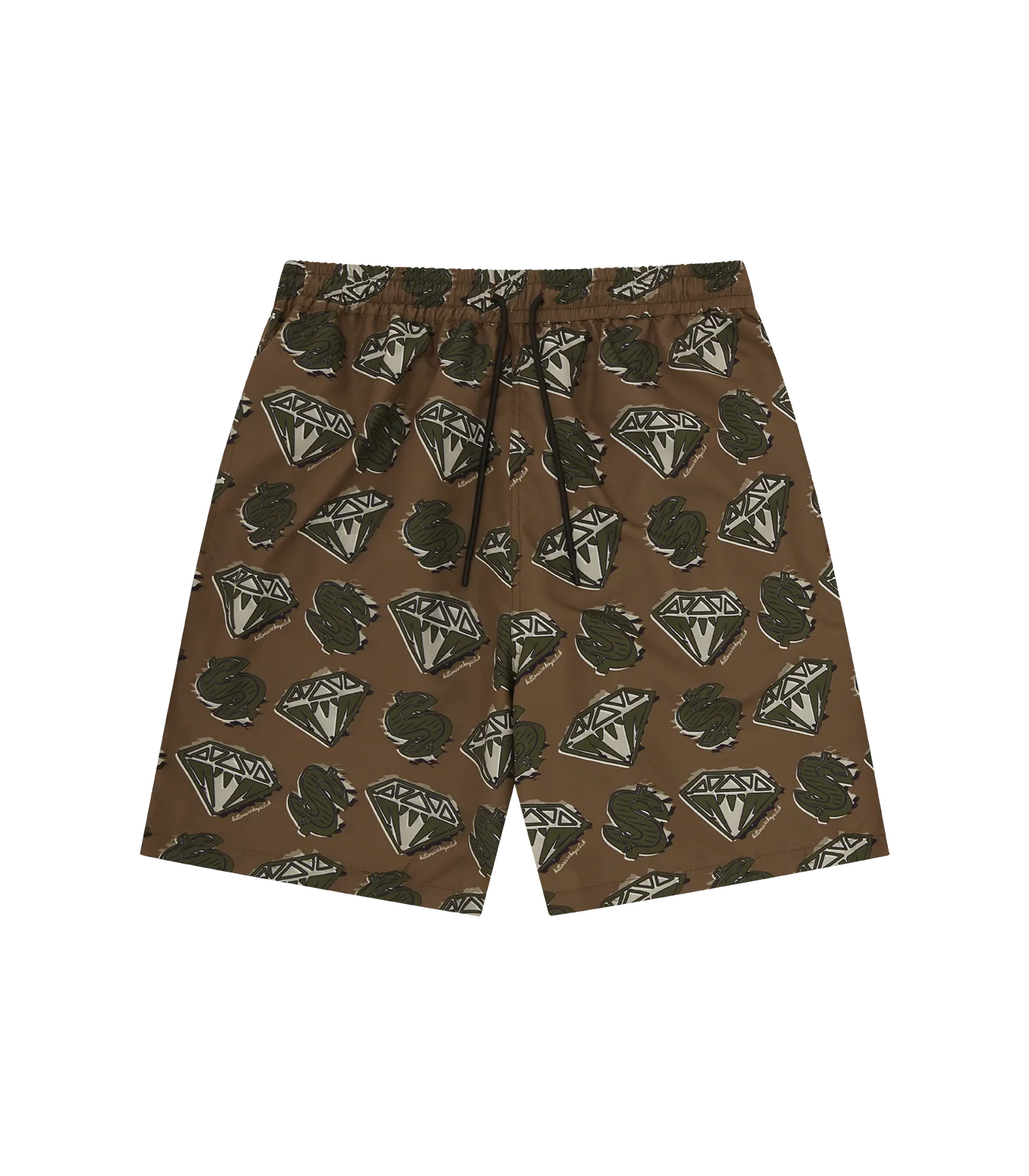 DIAMONDS & DOLLARS SWIM SHORT - KHAKI