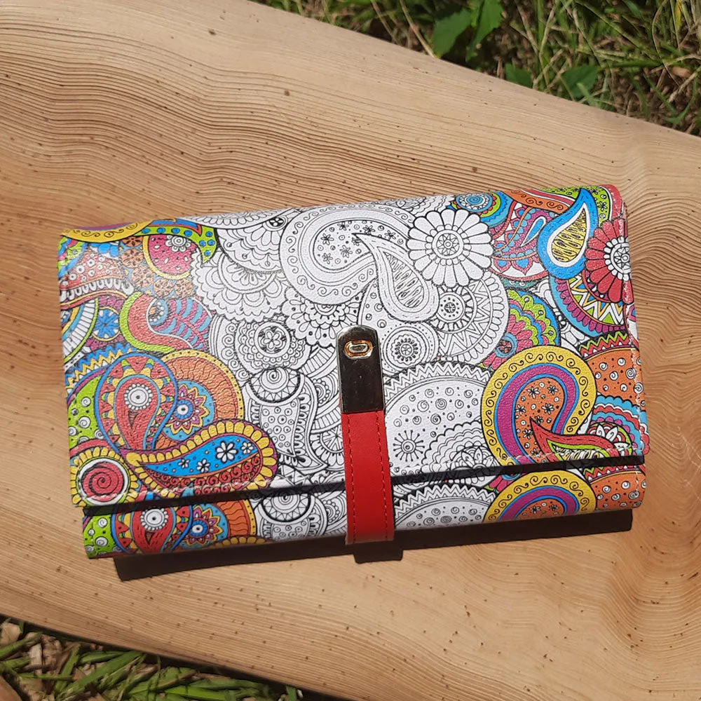 Doodle Art Wallet with Mobile Case