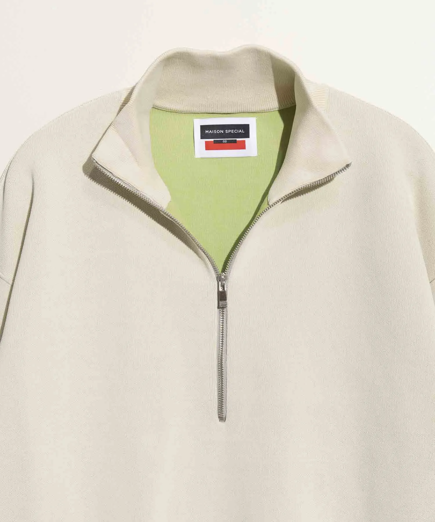 Double-Face Knit Prime-Over Half-Zip Pullover