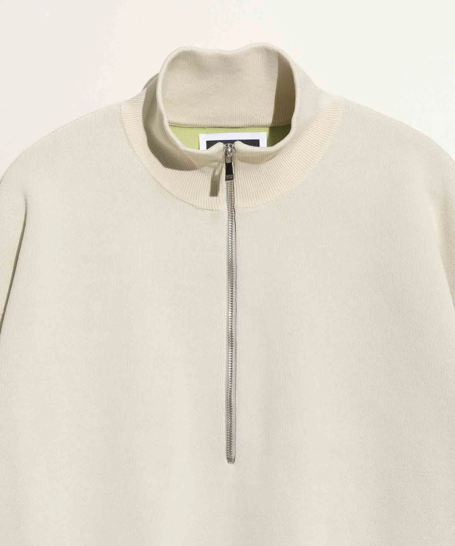 Double-Face Knit Prime-Over Half-Zip Pullover