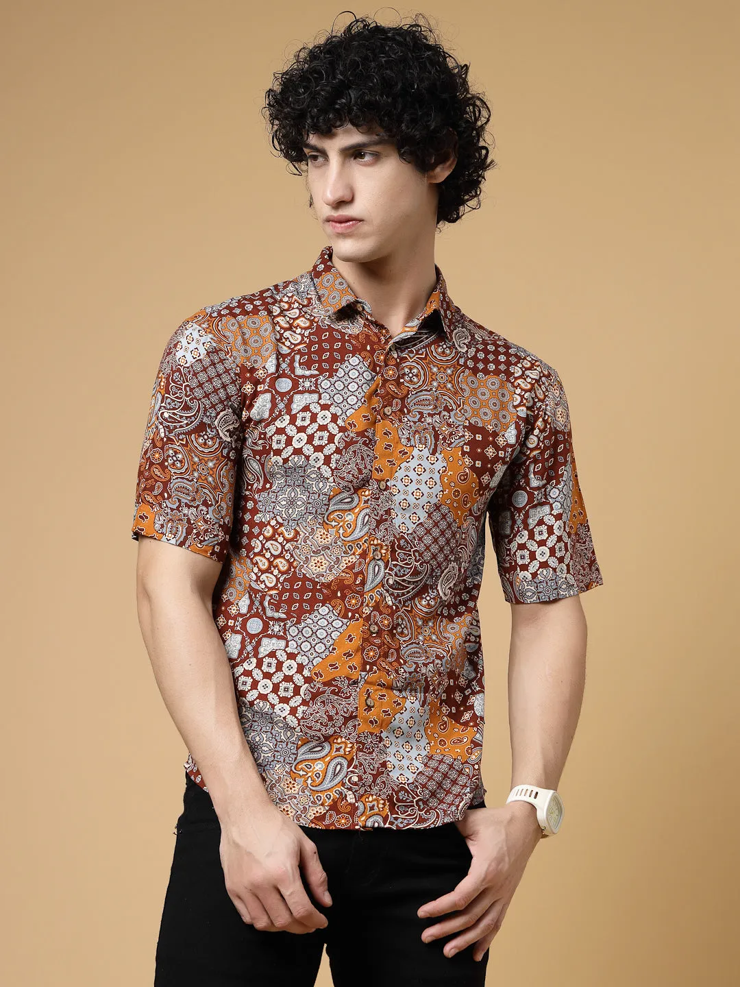 Exotic Hawaiian Shirt With Drop Shoulders