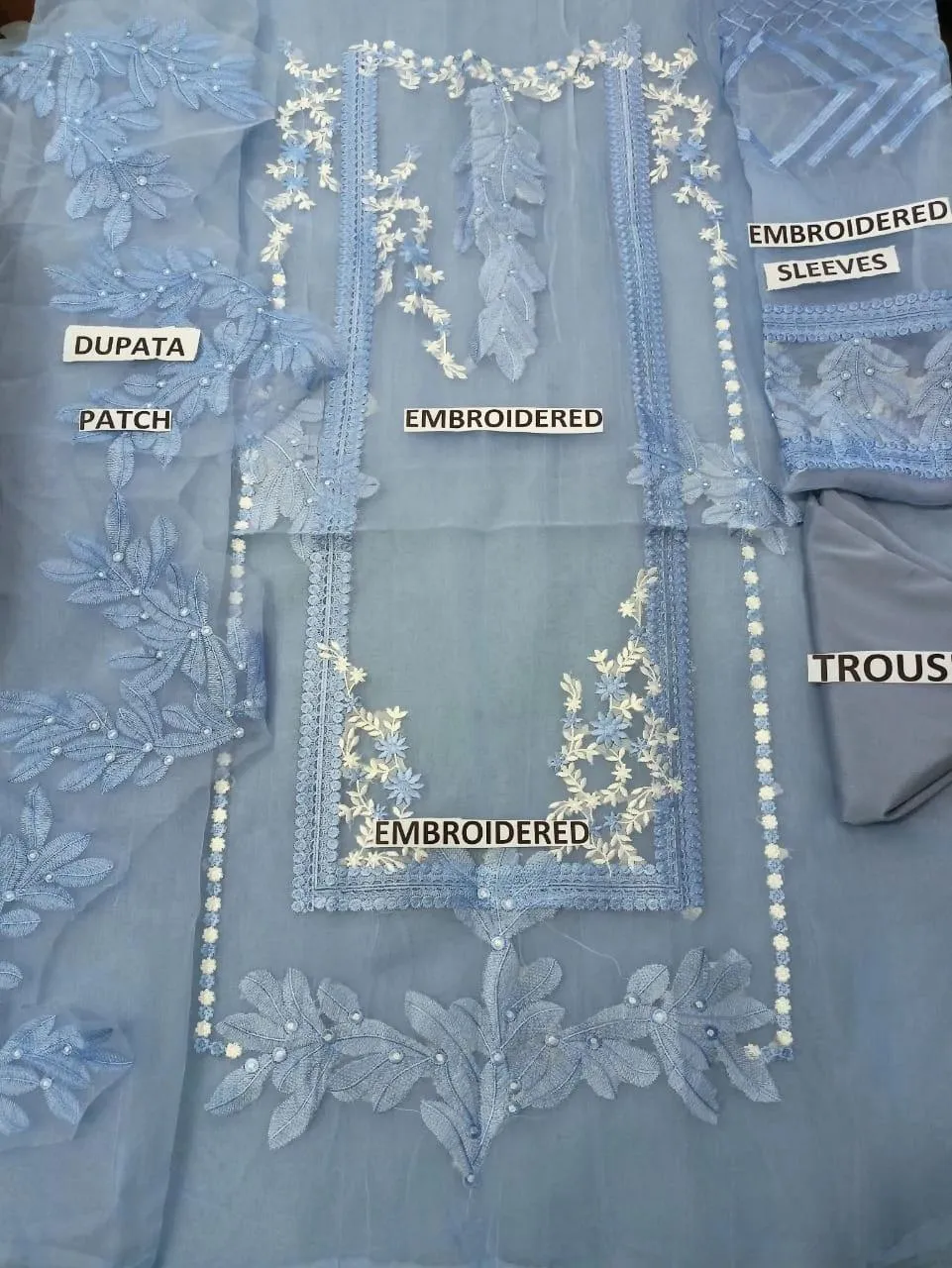 femalechoice Design#12 Organza Lawn inner  Embroidered 3 pc