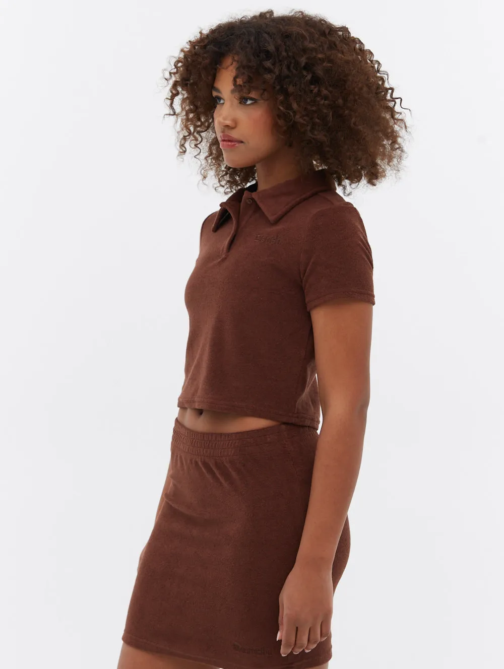 Filby Terry Crop Polo T-Shirt