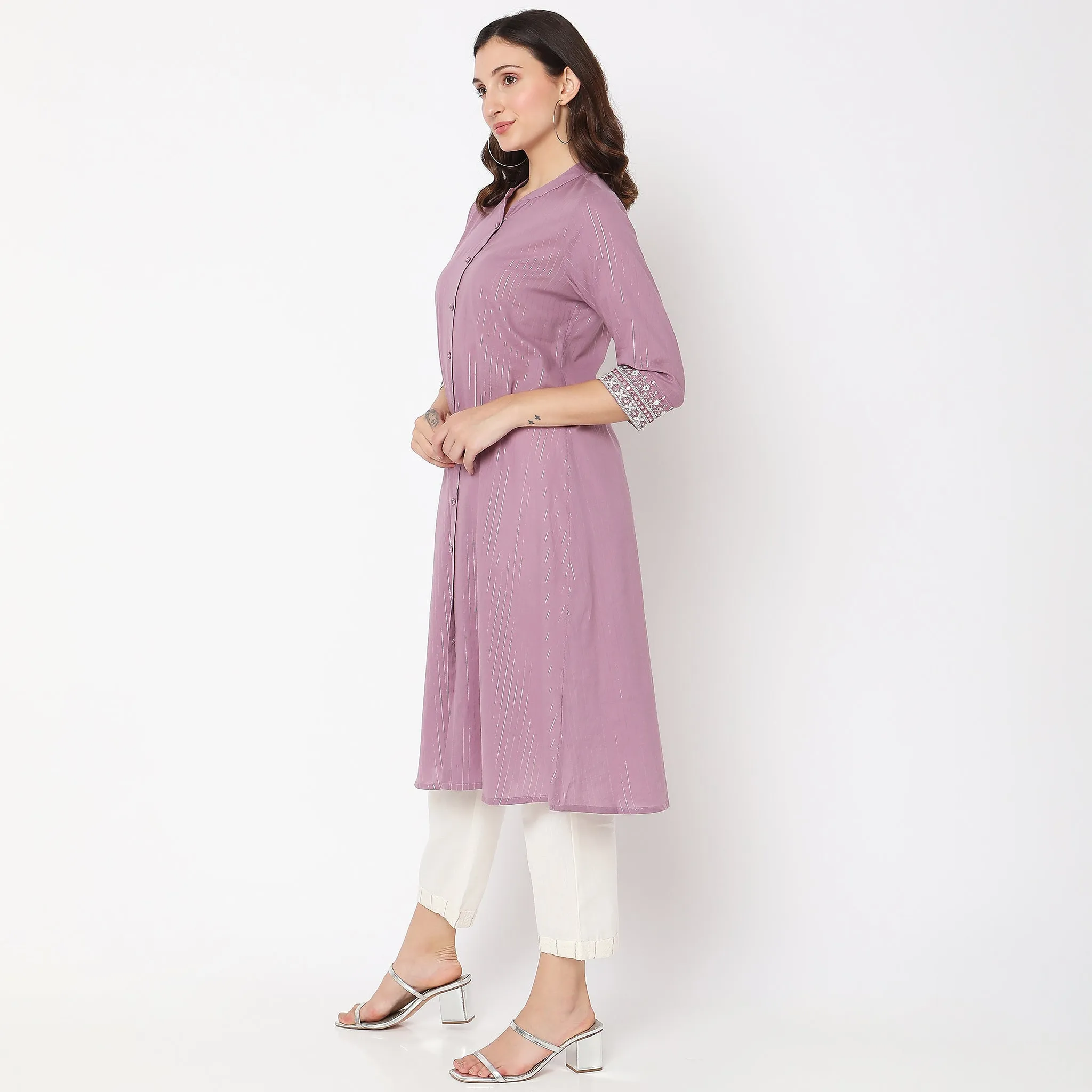 Flare Fit Embellished Kurta