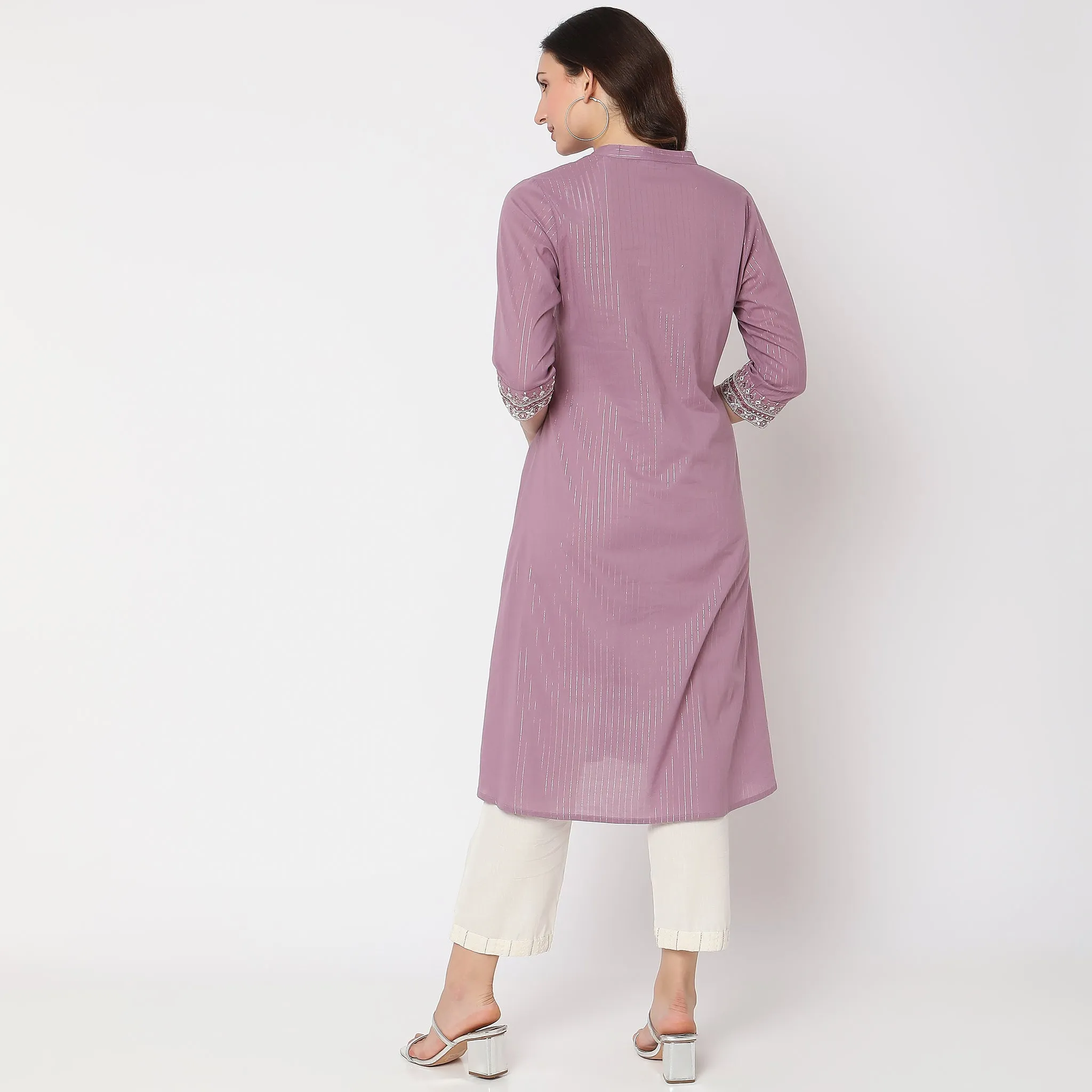 Flare Fit Embellished Kurta