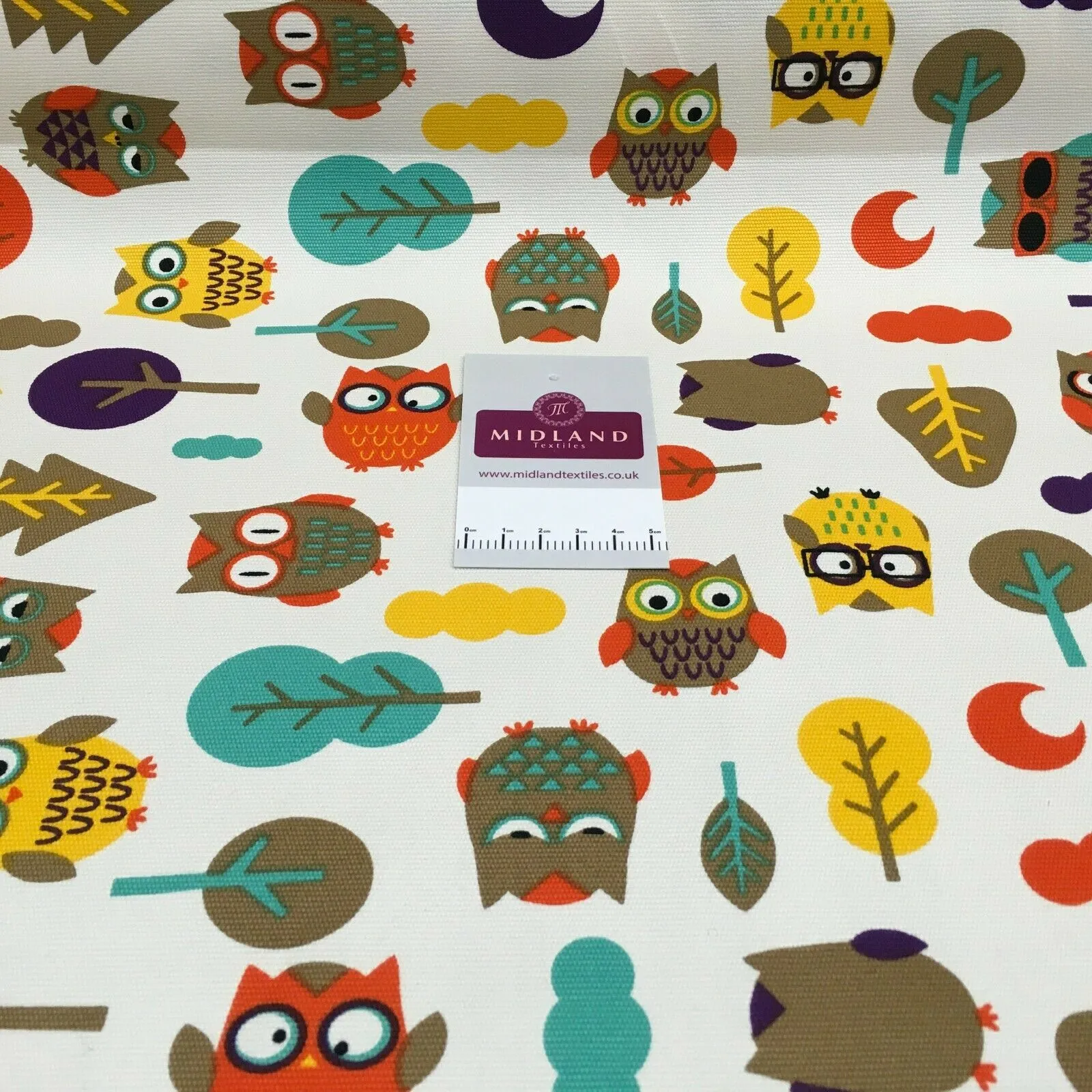 Forest Owl 100% Cotton Canvas Fabric 150 cm Wide MK856-24