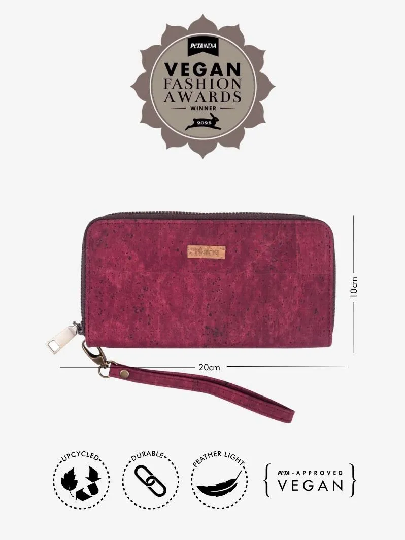 FOReT Cork Elizia Zipped Wristlet - Crimson Red