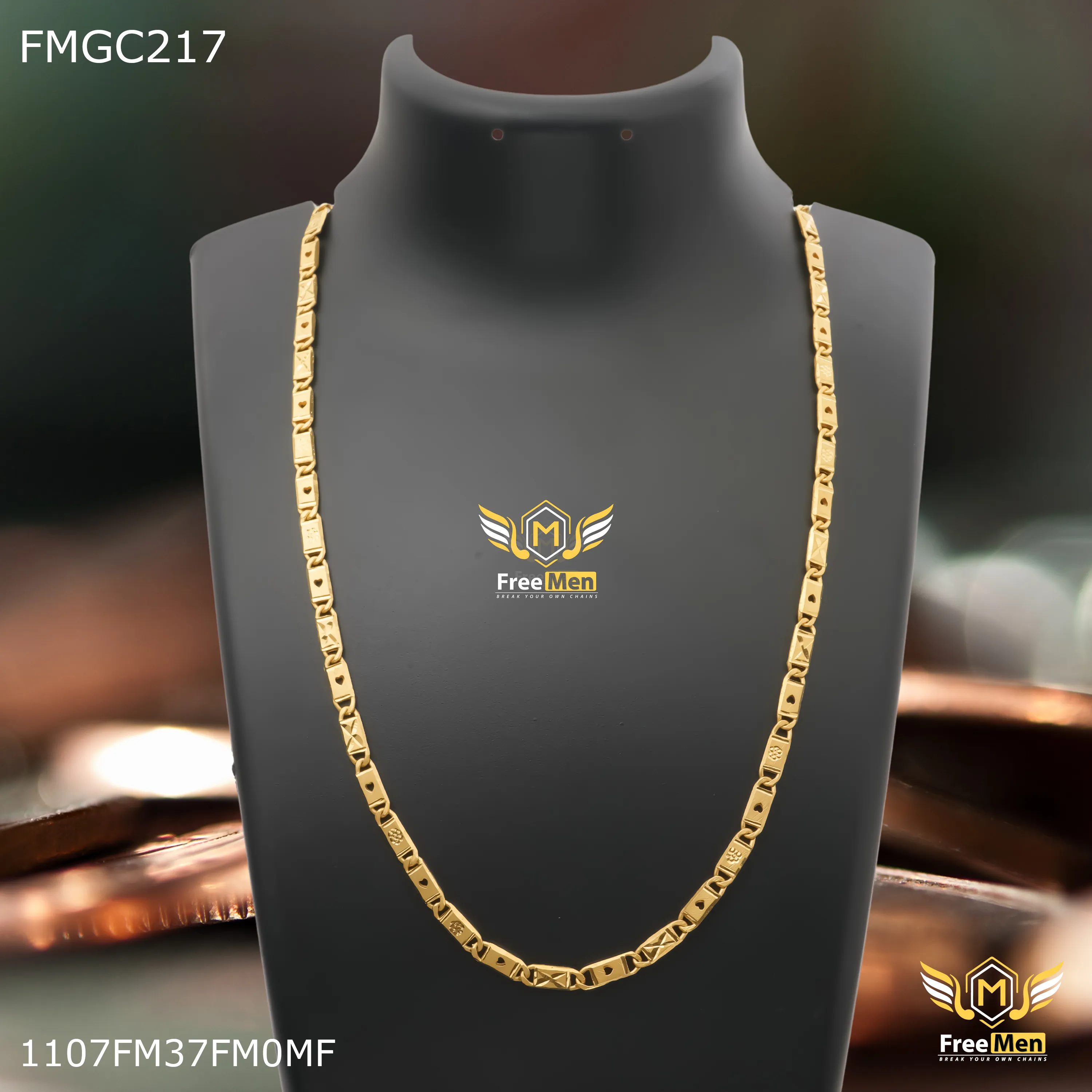 Freemen 1GM Fantastic Heart Nawabi OBO Chain for Man - FMCG217