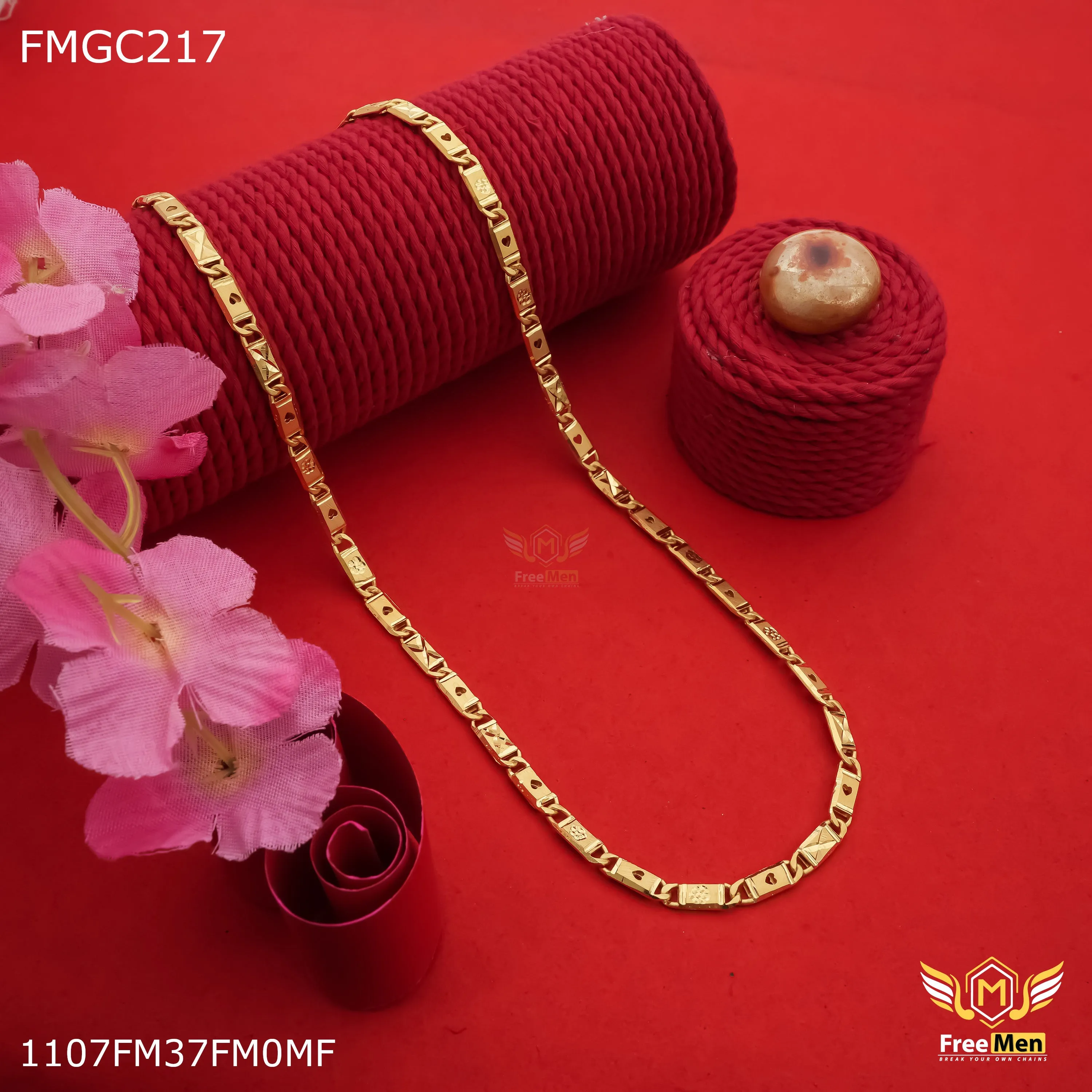 Freemen 1GM Fantastic Heart Nawabi OBO Chain for Man - FMCG217