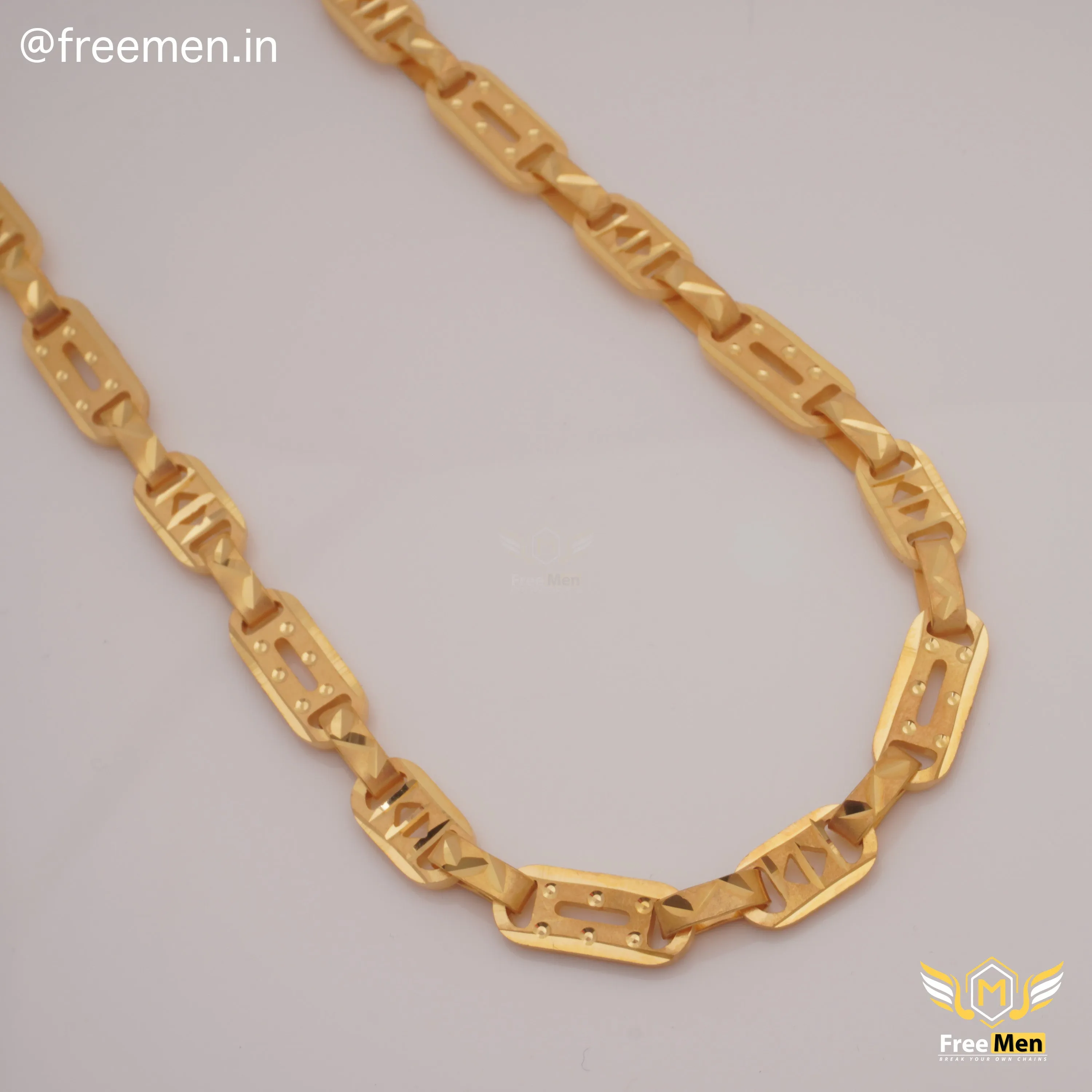 Freemen Beautiful Premium Quality Laser Gold Plated Chain - FMG367