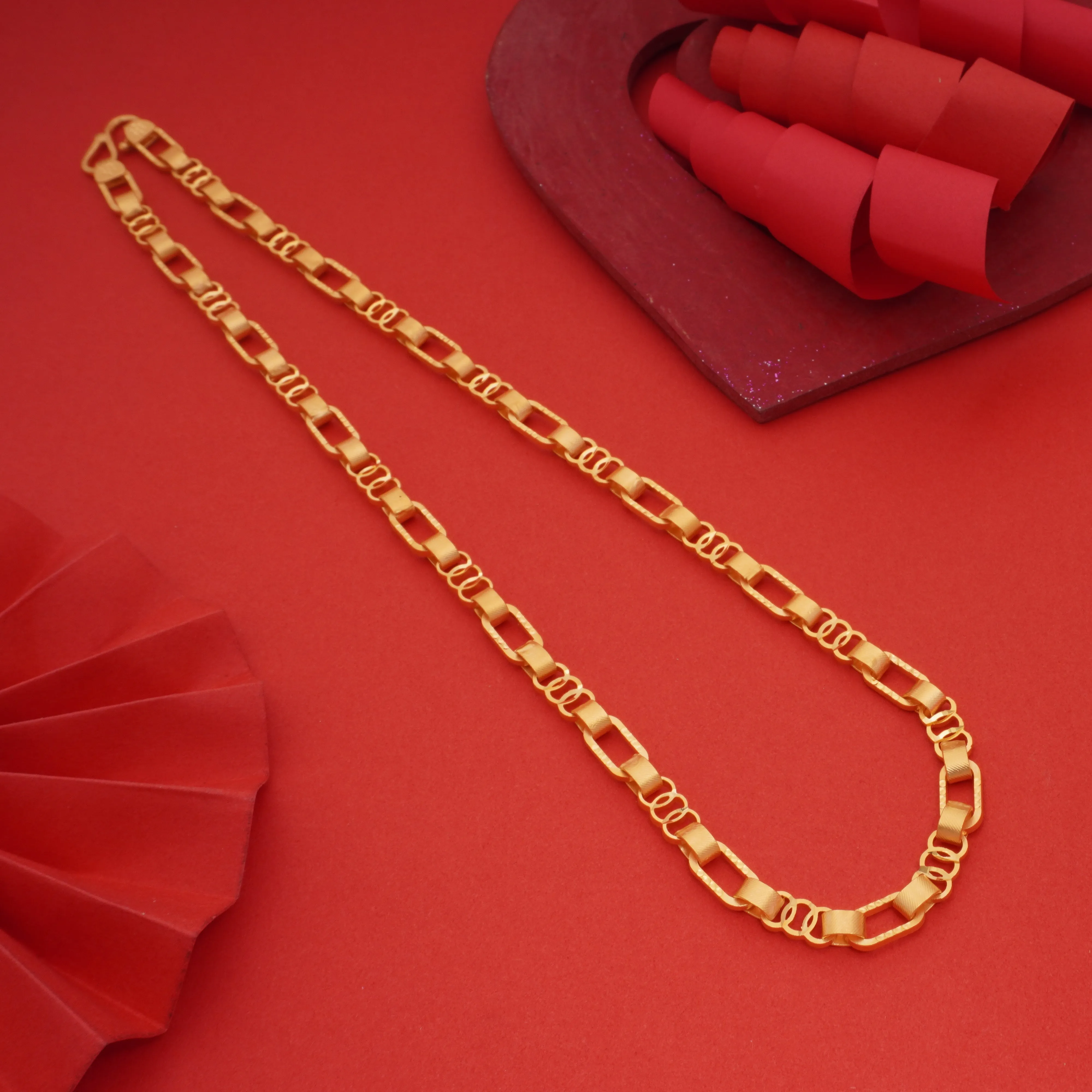 Freemen Best Quality Unique Design Gold Plated Chain for Men  - FM210