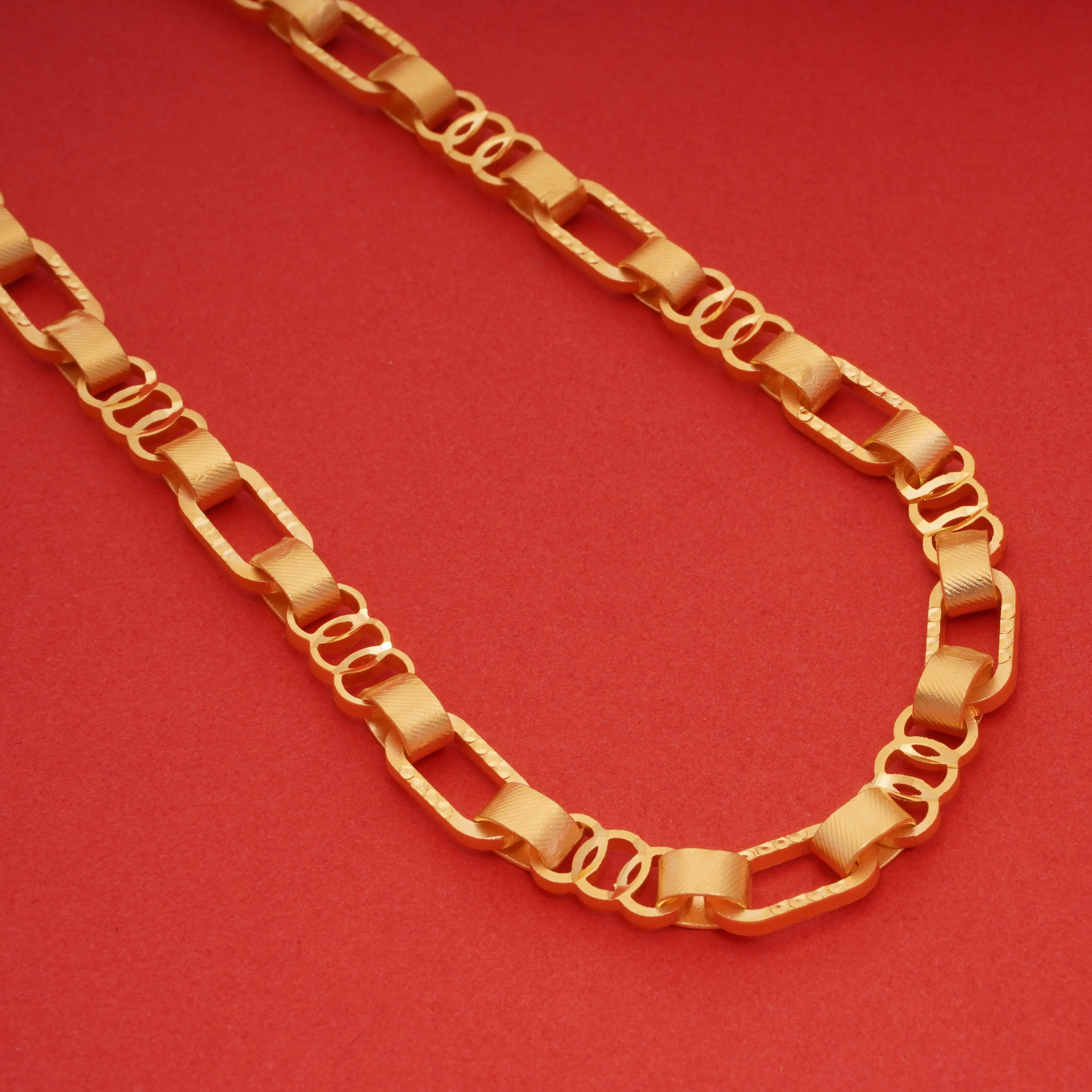 Freemen Best Quality Unique Design Gold Plated Chain for Men  - FM210