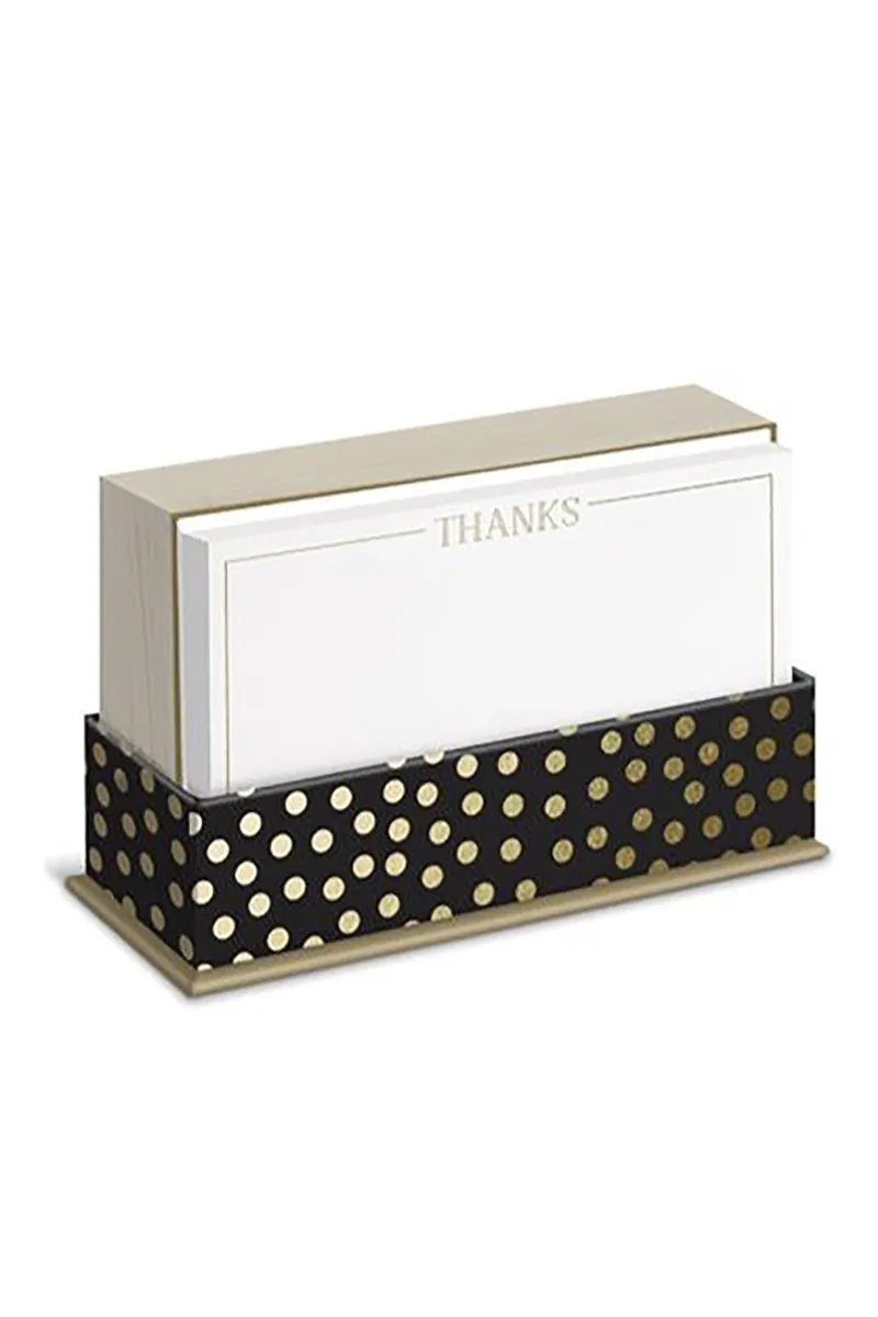 Gold Dot "Thanks" Note Card Set