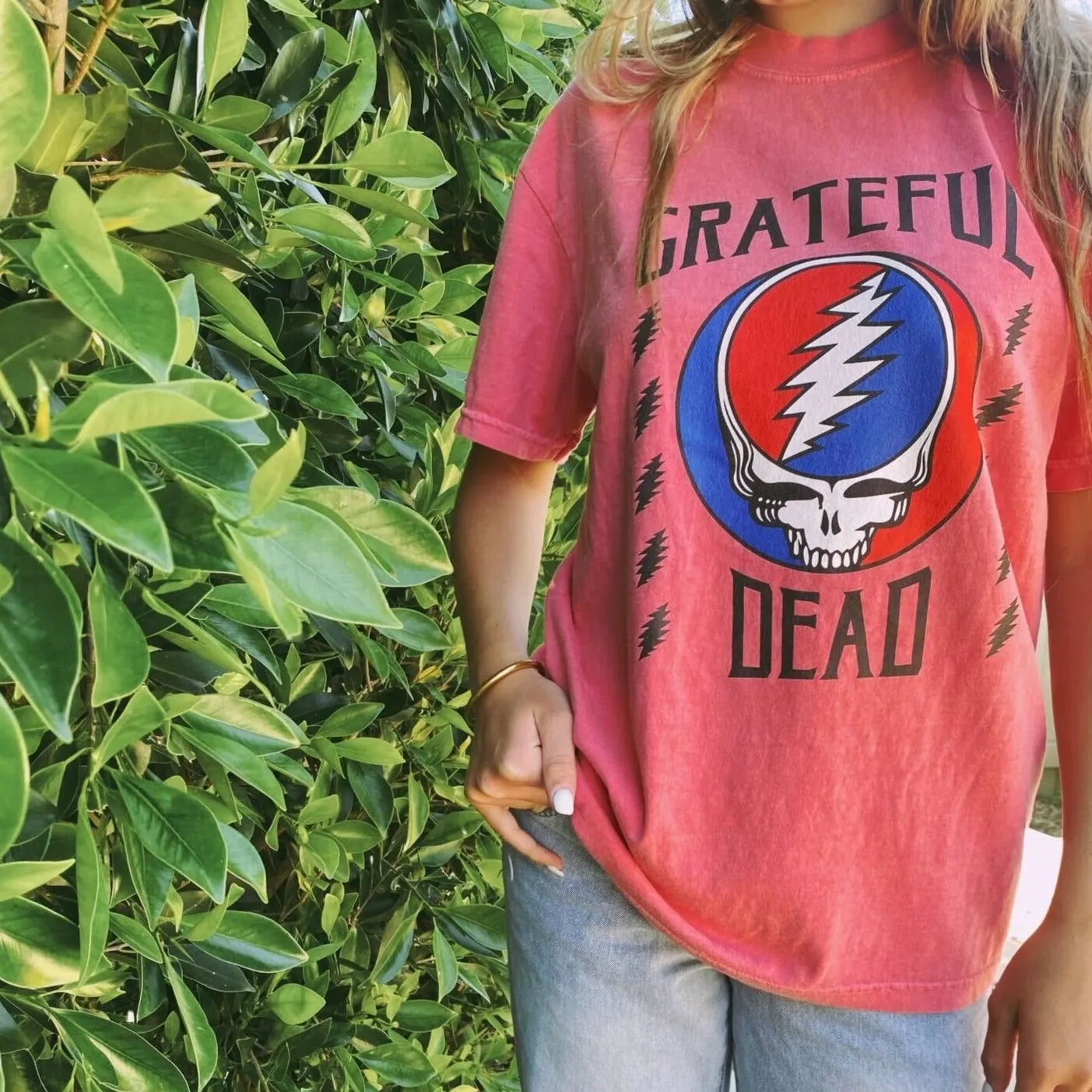 Grateful Dead | Pigment Dye Oversize Cotton Tee | Steal Your Face