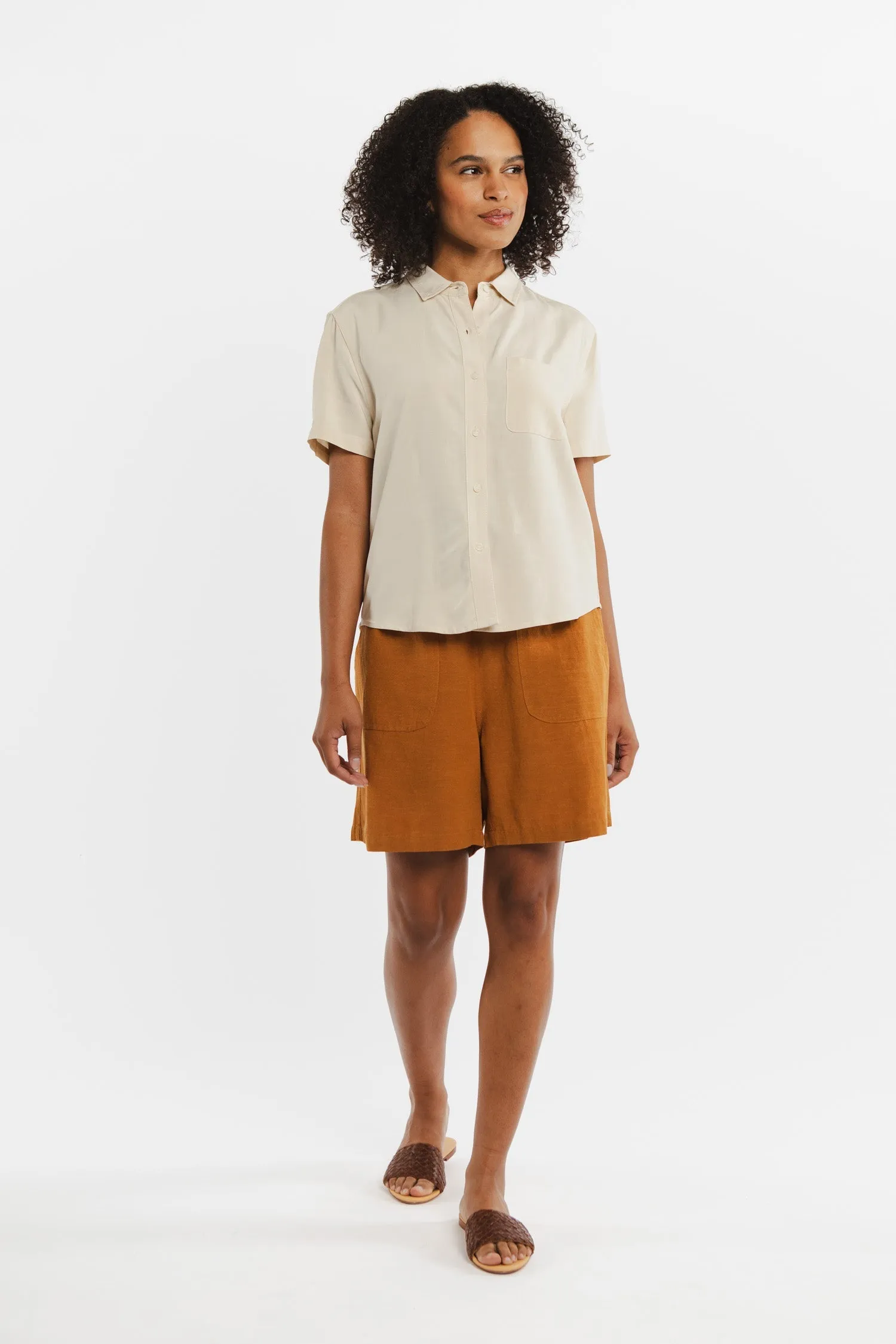 Greer Cropped Shirt / Cream