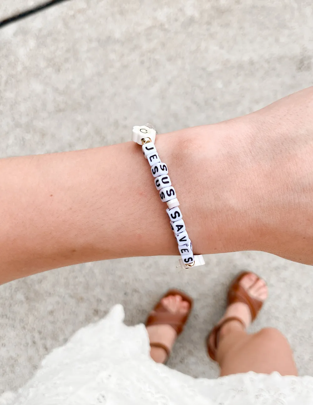 Jesus Saves Letter Bracelet