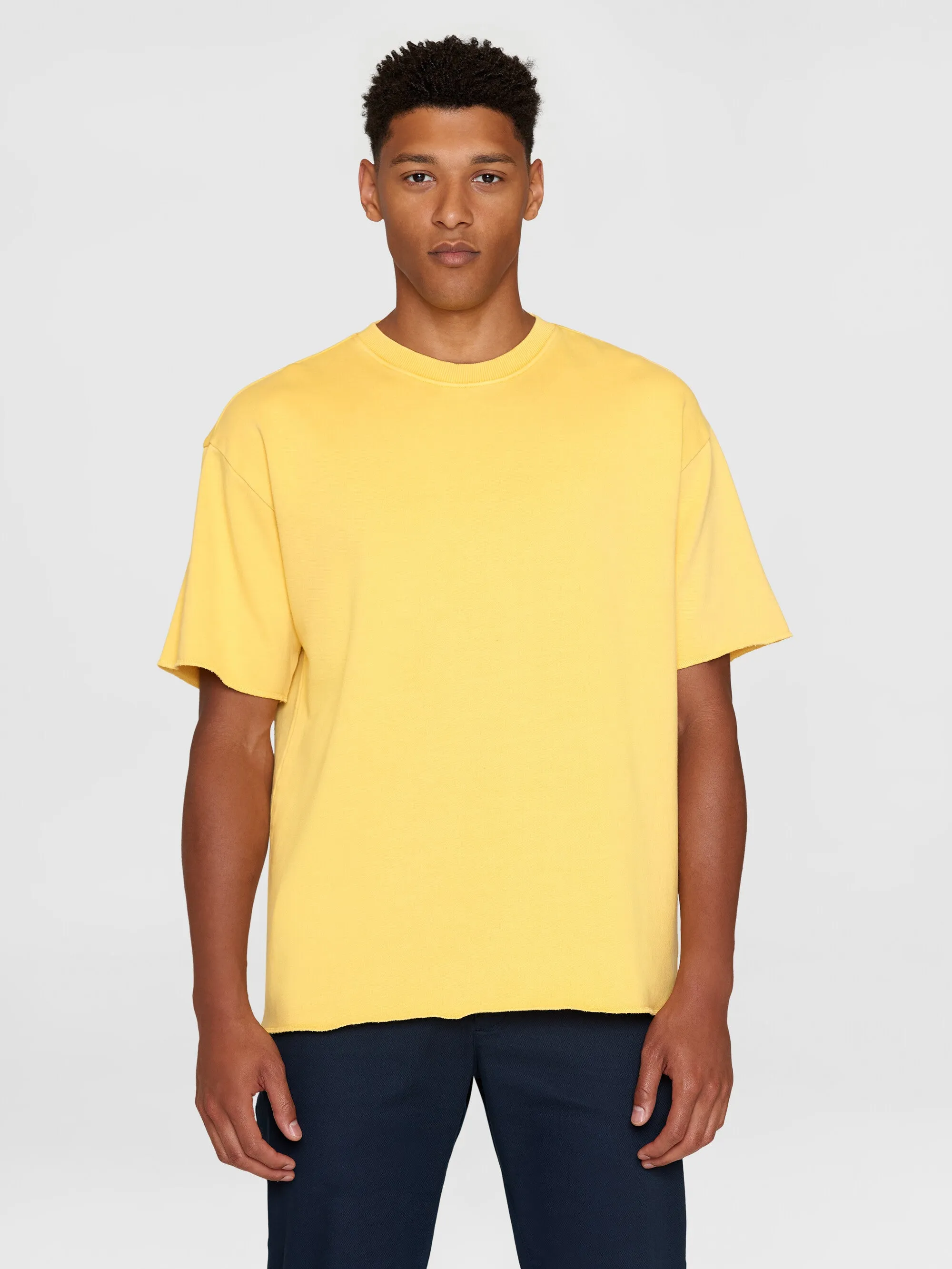 Loose fit reactive dyed sweat t-shirt - GOTS/Vegan - Misted Yellow