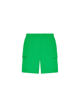 Mens Recycled Cotton Jersey Cargo Shorts—jade green