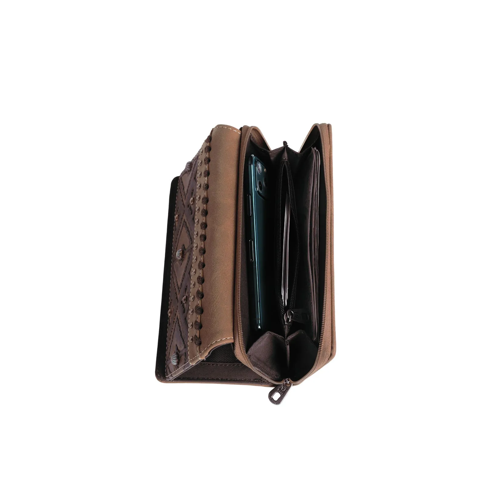 Montana West Aztec Embossed Studded Wallet