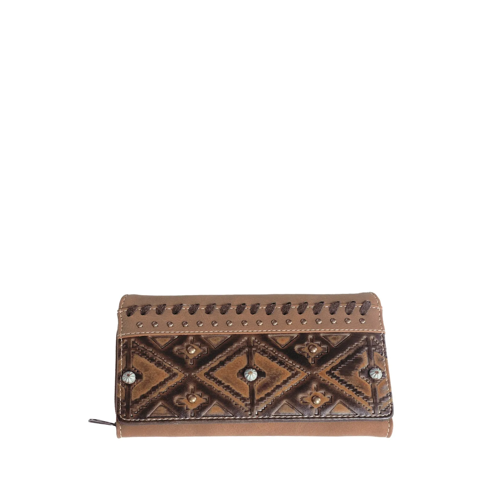 Montana West Aztec Embossed Studded Wallet